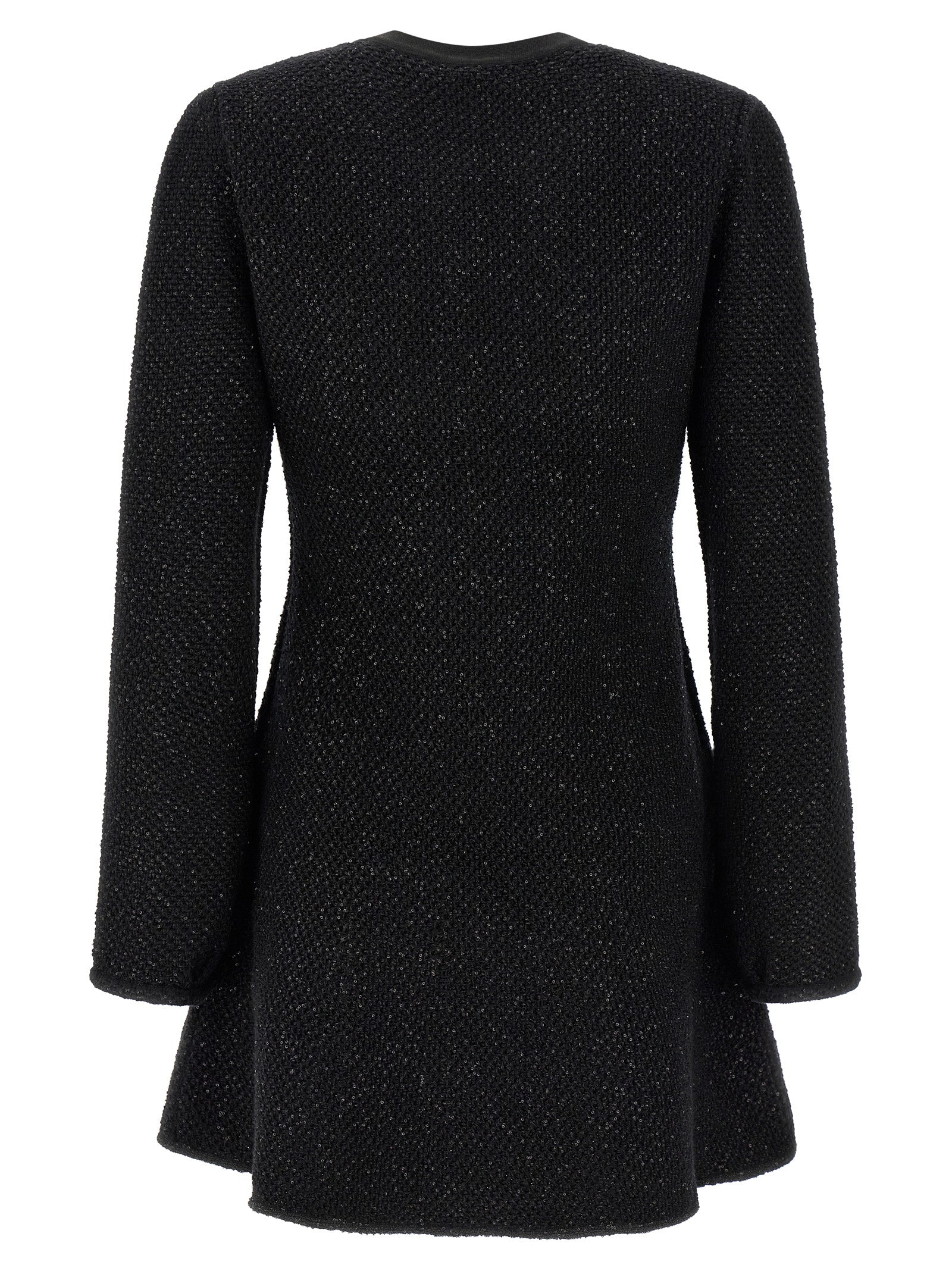 Self-Portrait Black Sequin Knit Mini Dress