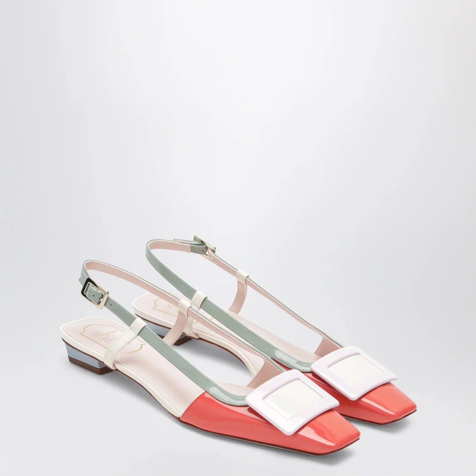 ROGER VIVIER Multicolour Belle Vivier Slingback Ballerinas in patent leather