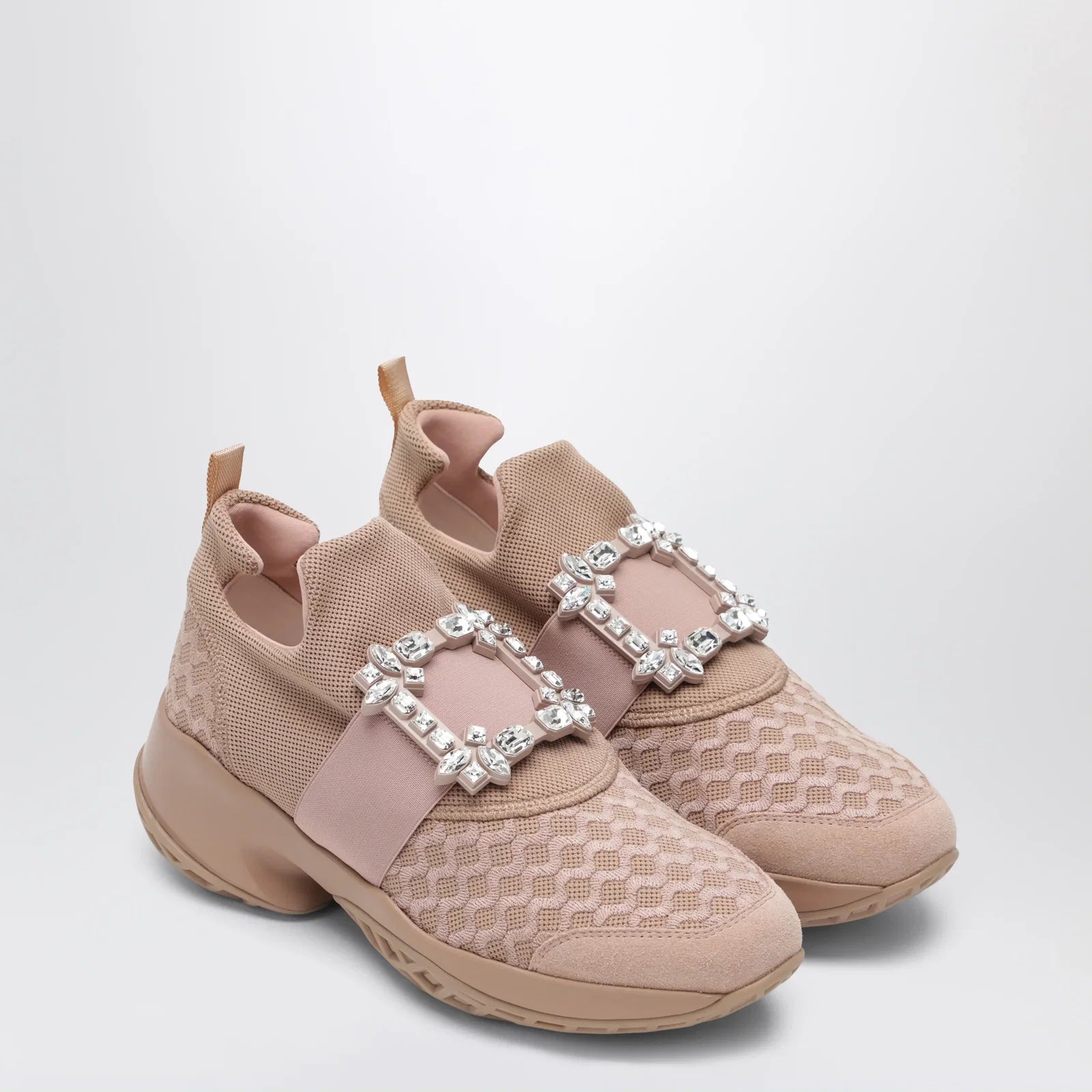 ROGER VIVIER Viv' Run trainers with crystals collant-coloured