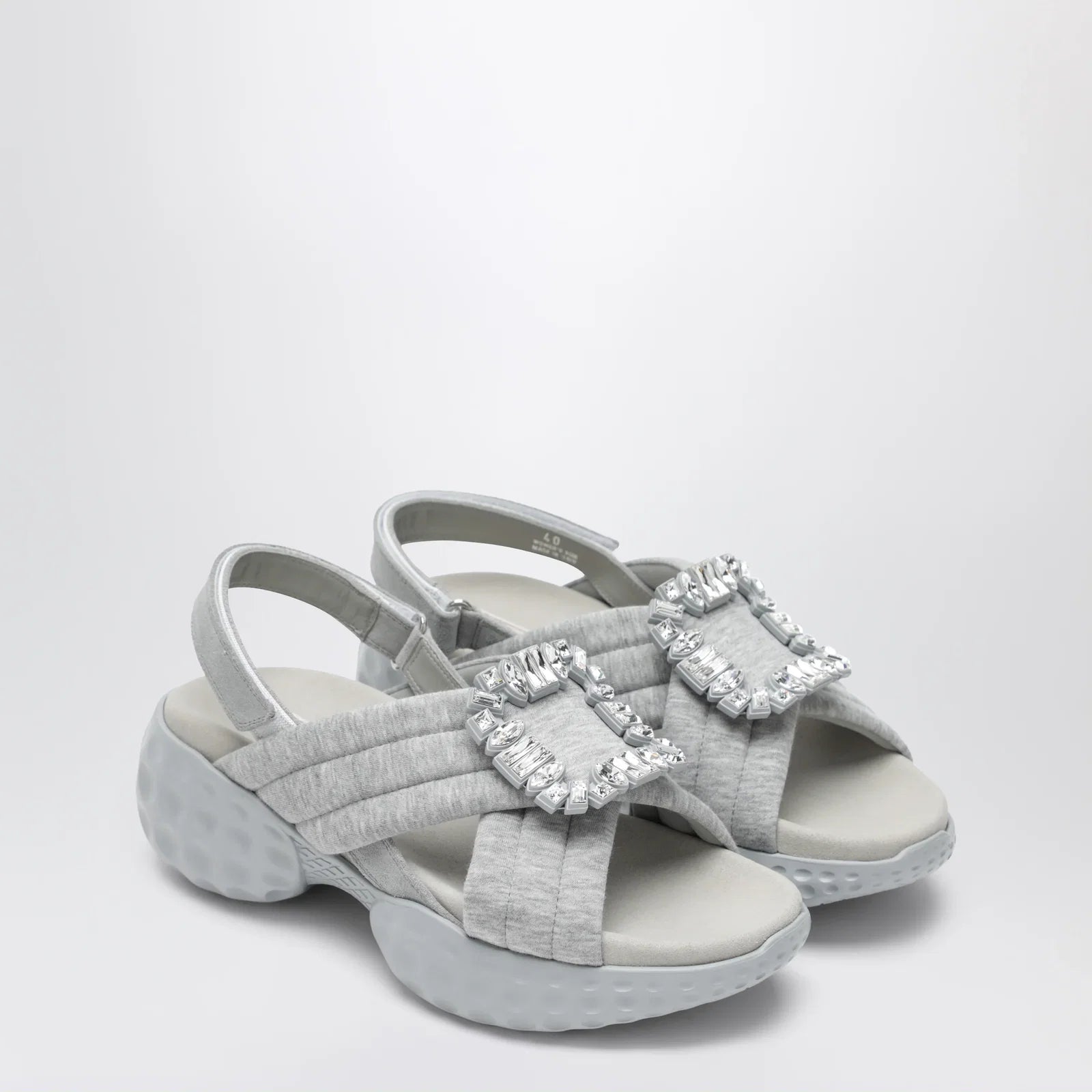 ROGER VIVIER Viv' Run slingback sandals grey with crystals