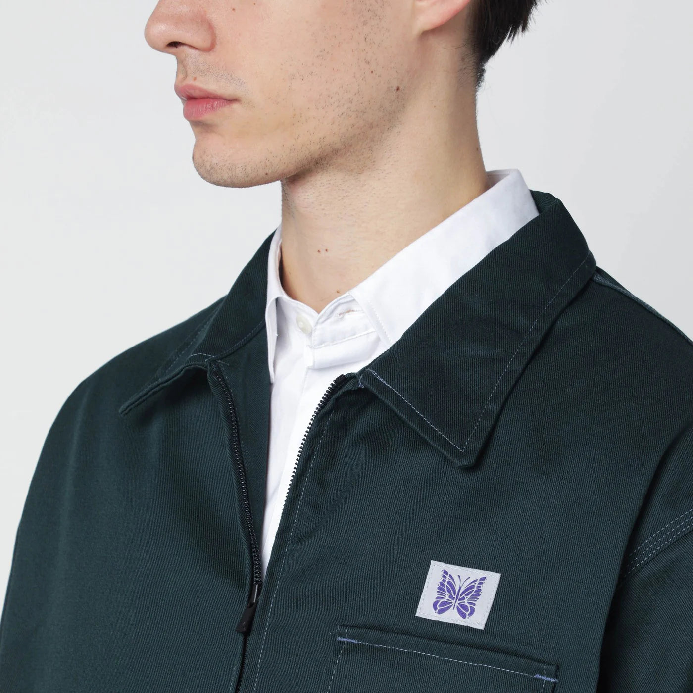 Needles Green zip shirt jacket