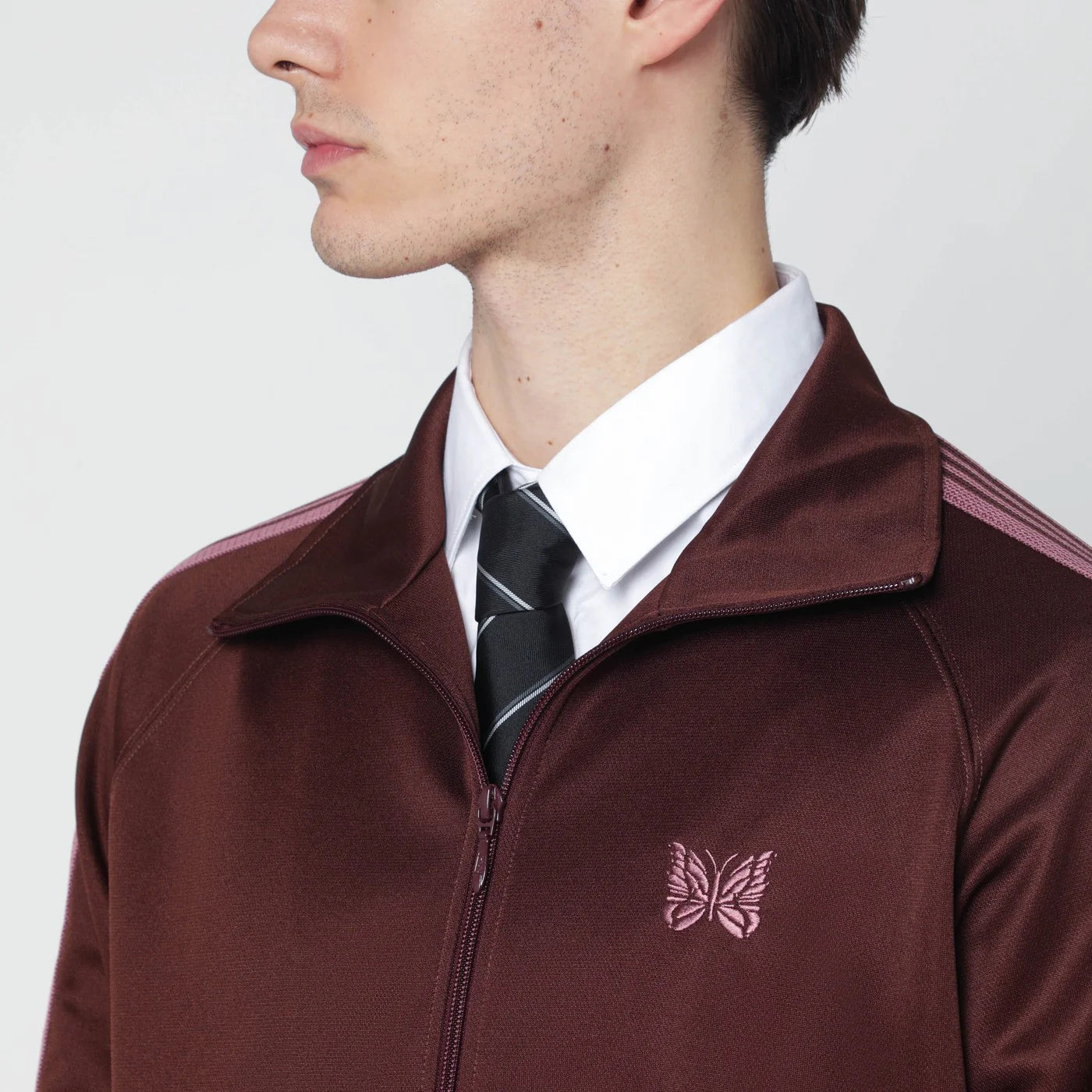 Needles Brown/antique-rose zip track jacket
