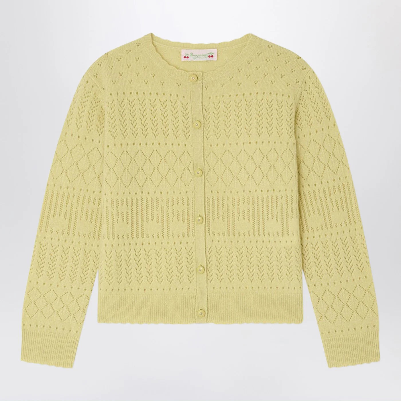 Bonpoint Enza light green cashmere cardigan