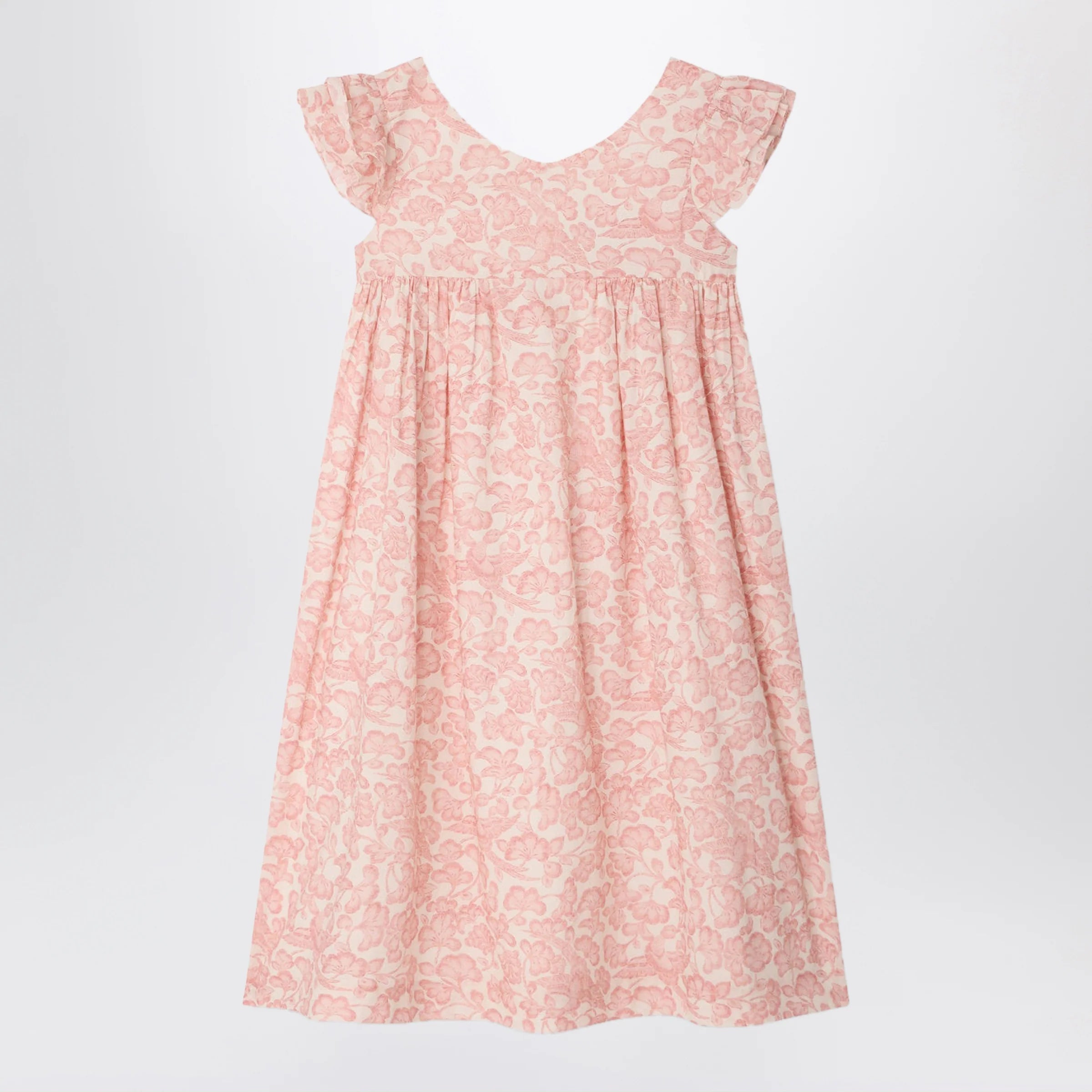 Bonpoint Galantine pink voile dress with floral print