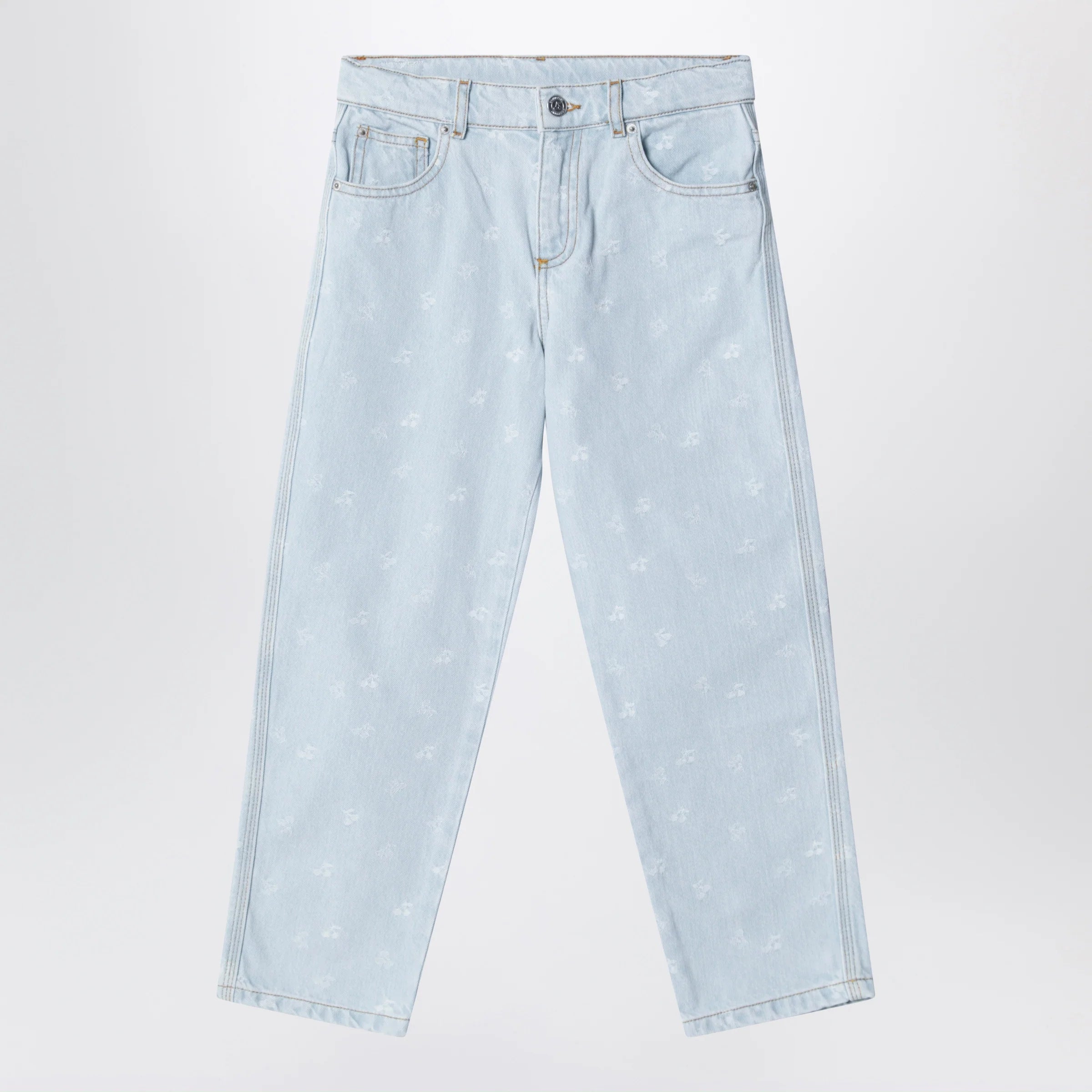 Bonpoint Eloha denim jeans with jacquard cherries
