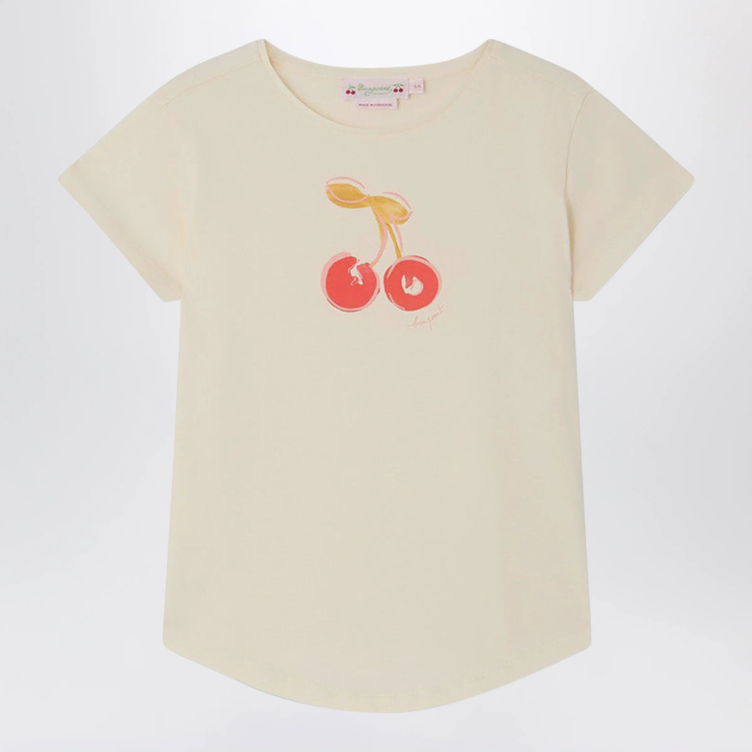 Bonpoint Aada écru T-shirt with cherry print