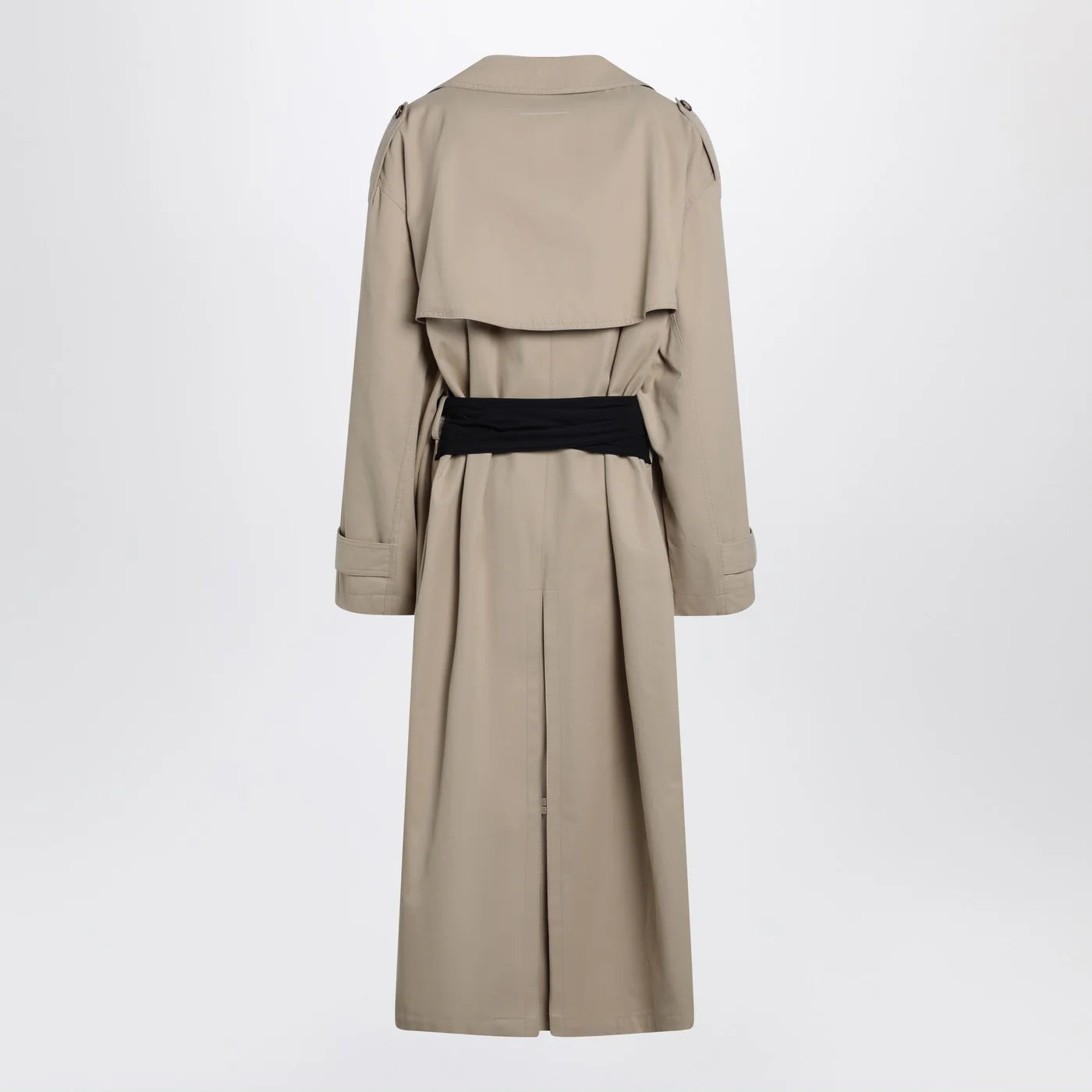 MM6 Maison Margiela Beige cotton trench coat with gloves