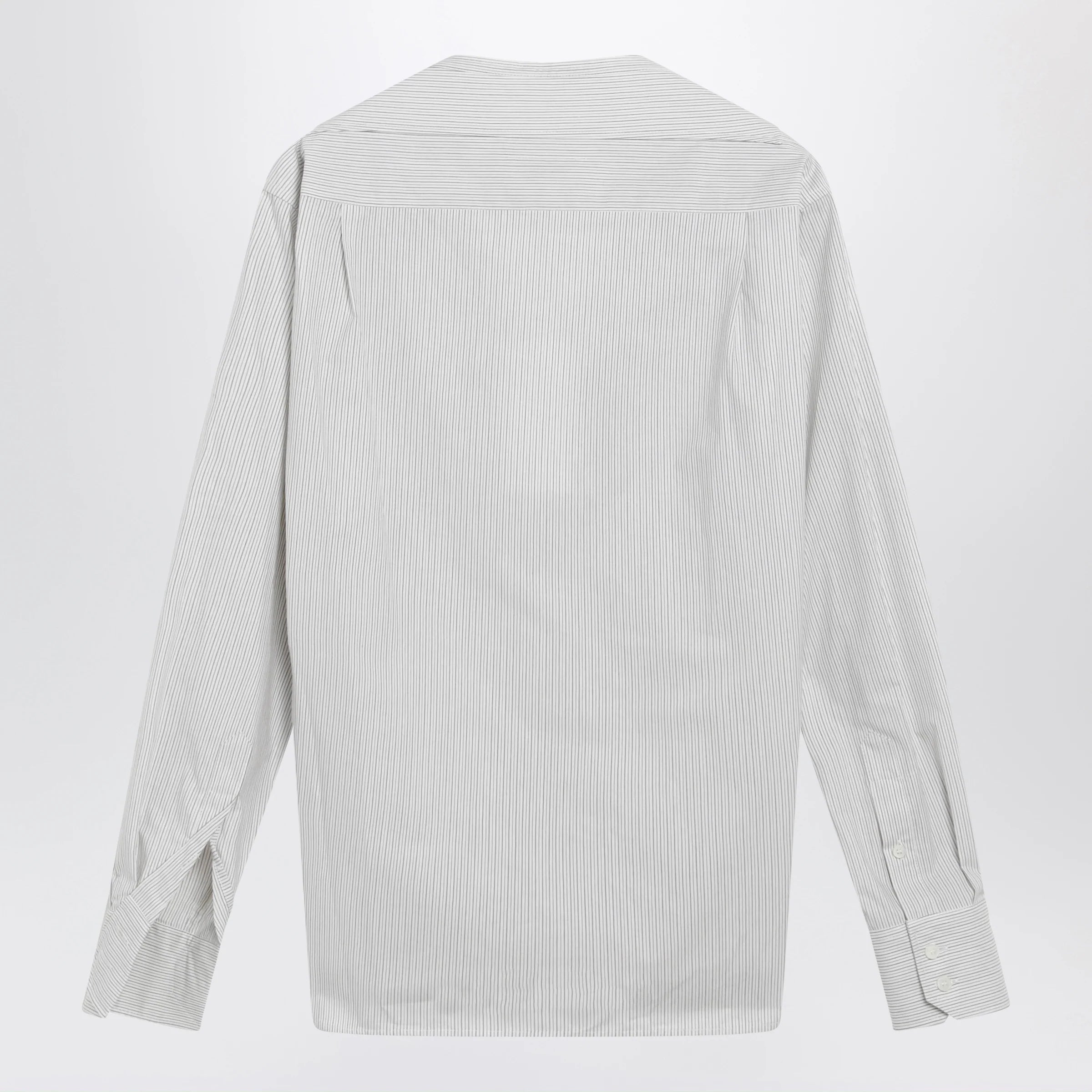 MM6 Maison Margiela Pinstriped cotton shirt with V-neck
