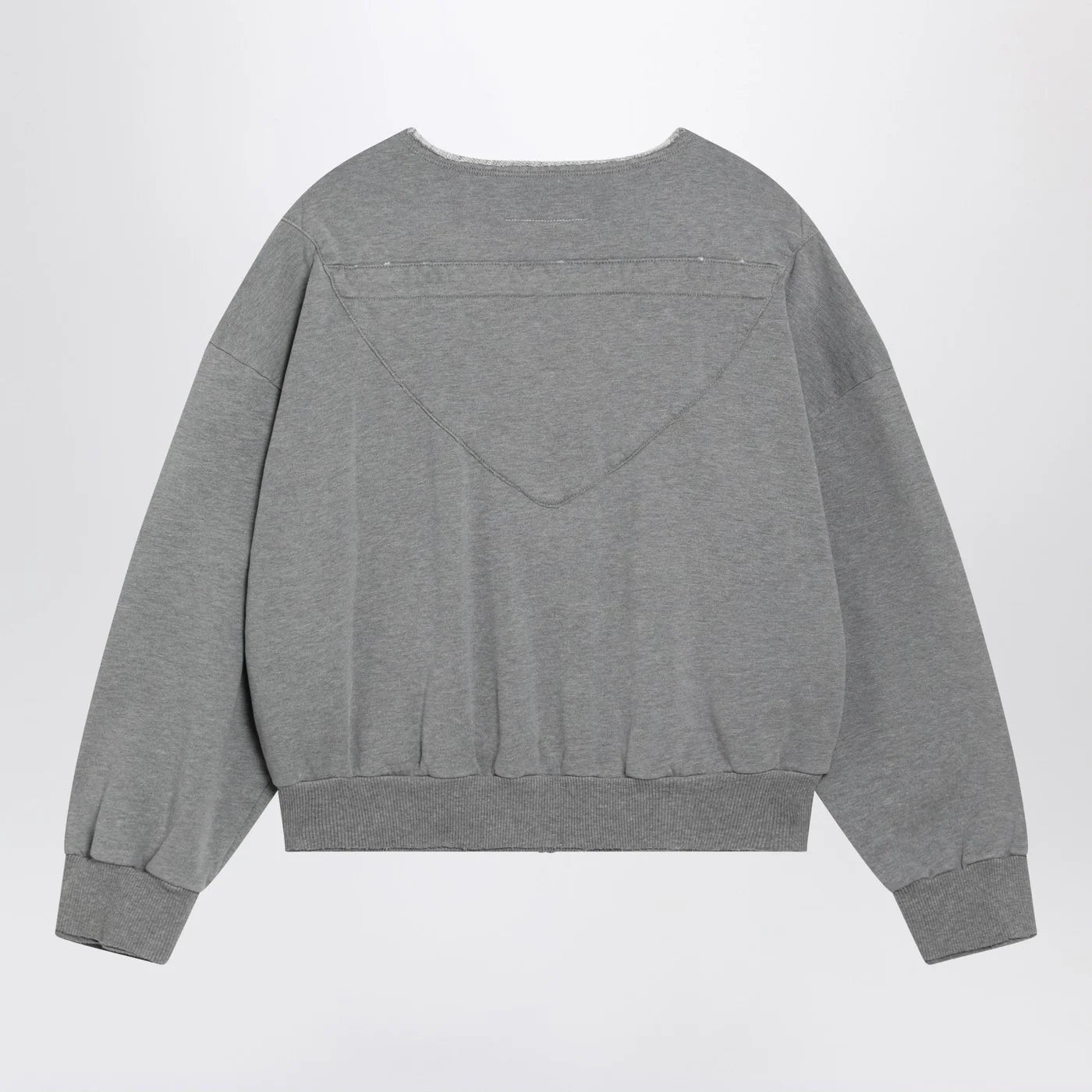 MM6 Maison Margiela Felpa con zip e coulisse in cotone grigia