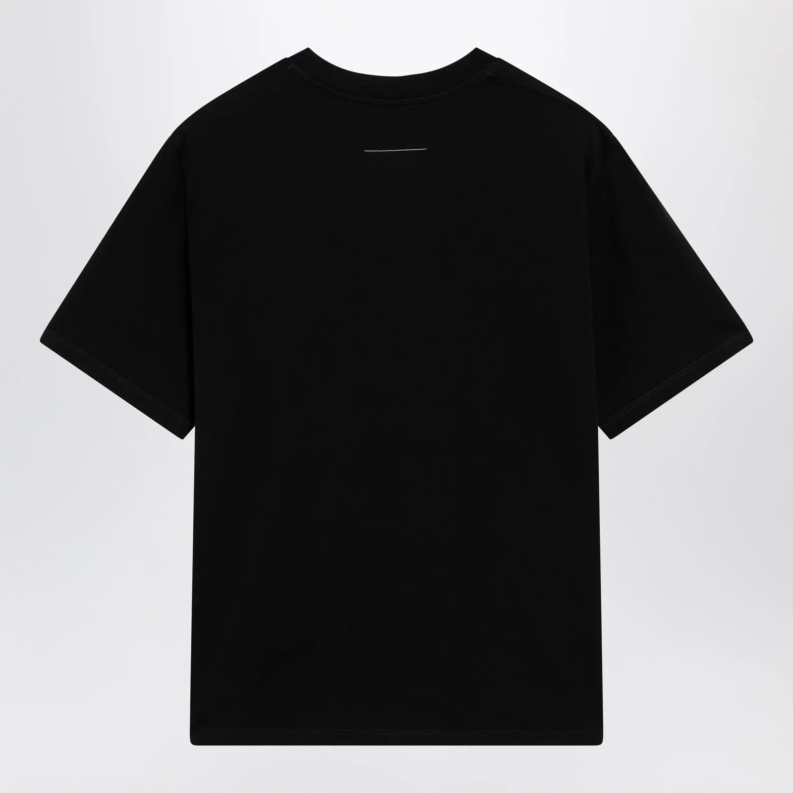 MM6 Maison Margiela Black draped T-shirt with logo patch