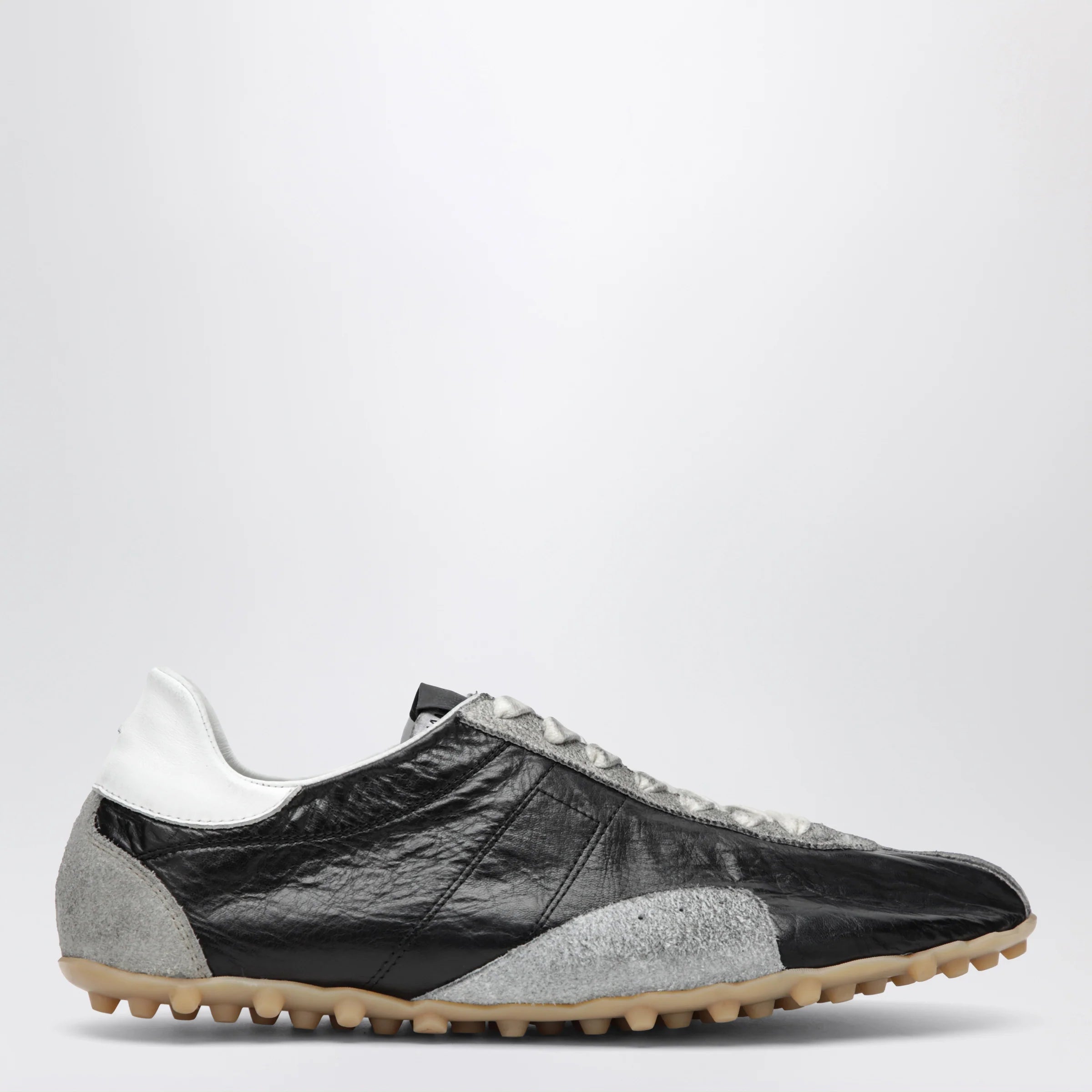 Maison Margiela Sprinters Sneakers In Black Leather And Vintage Suede