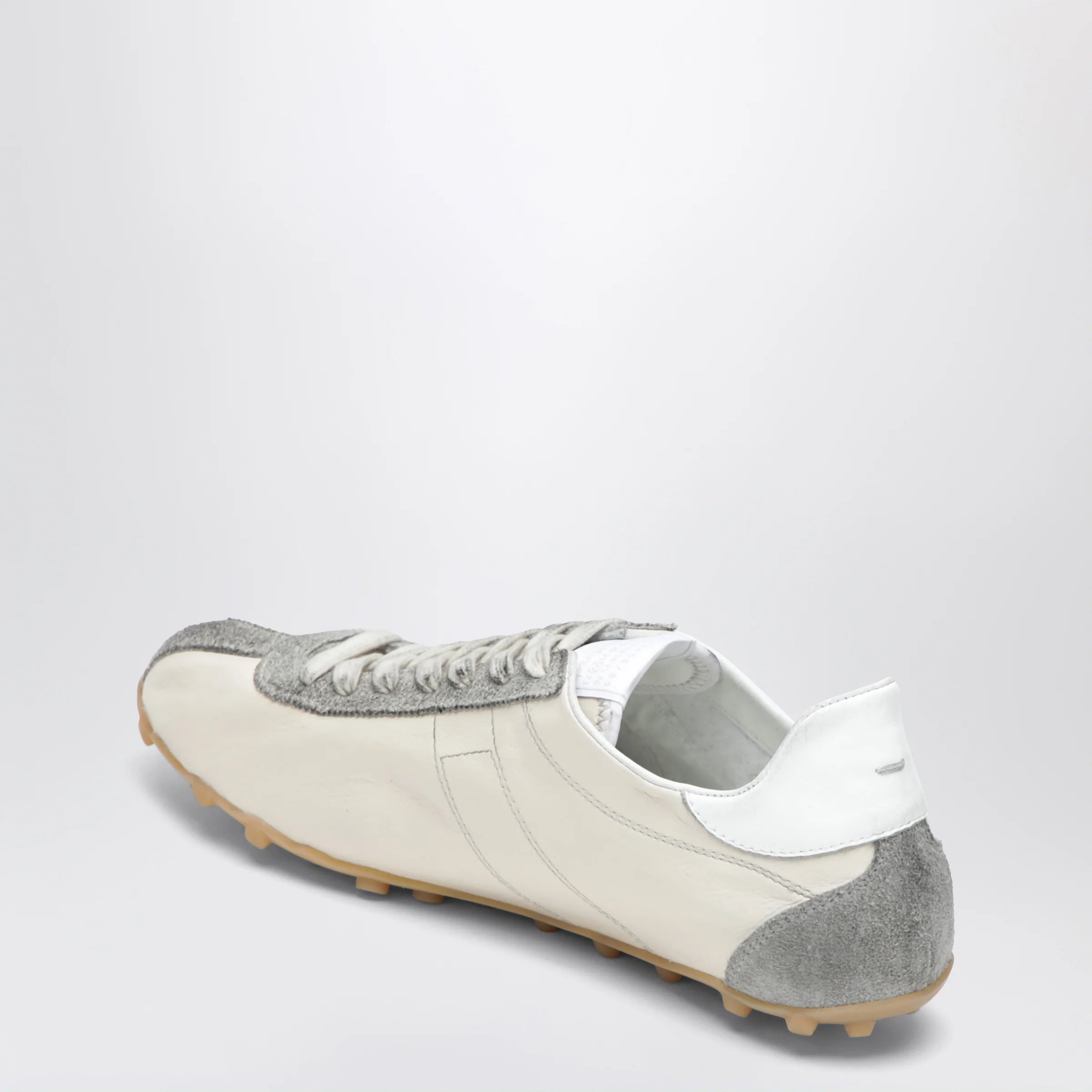 Maison Margiela Sprinters Sneakers In Cream Leather And Vintage Suede