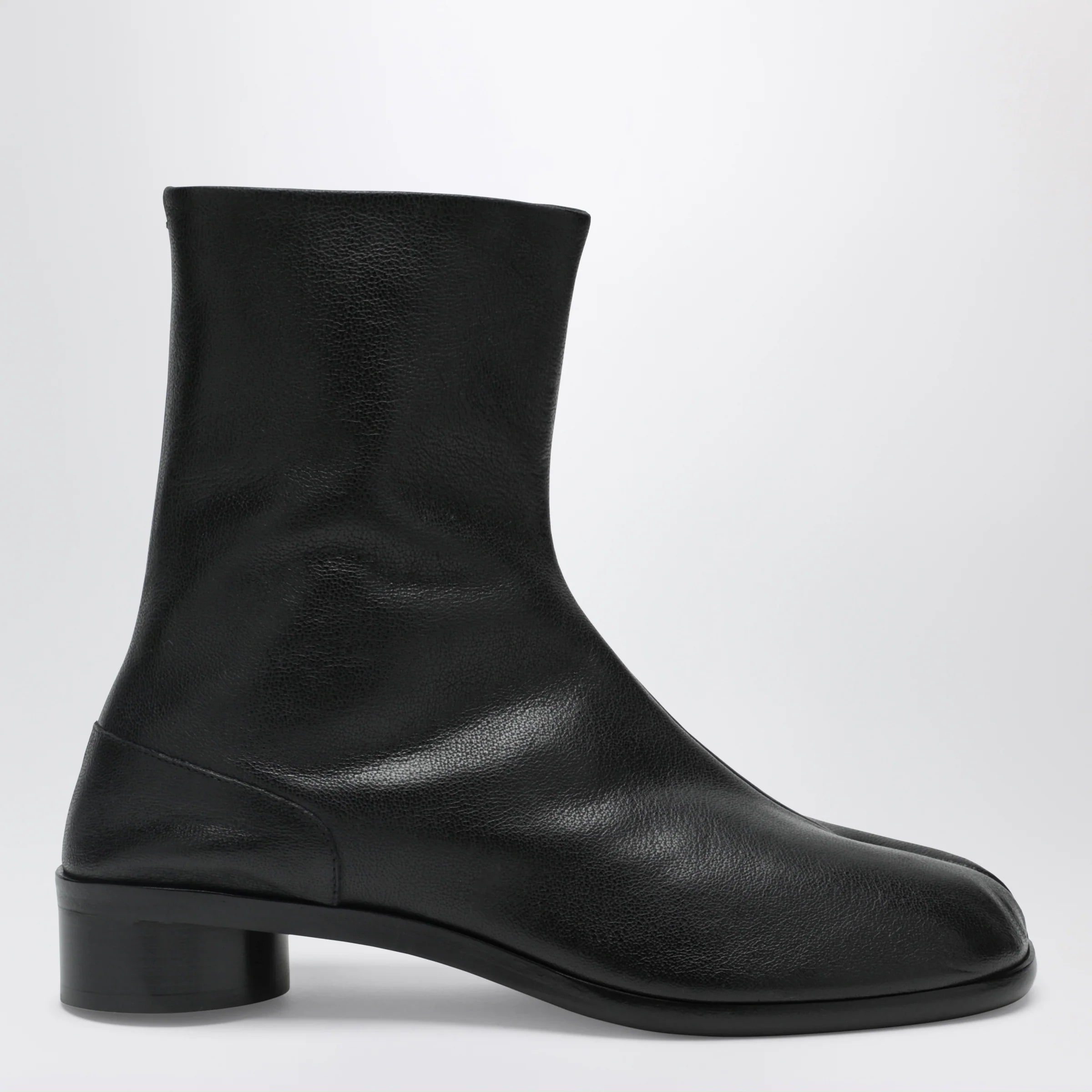 Maison Margiela Black Leather Tabi Ankle Boots