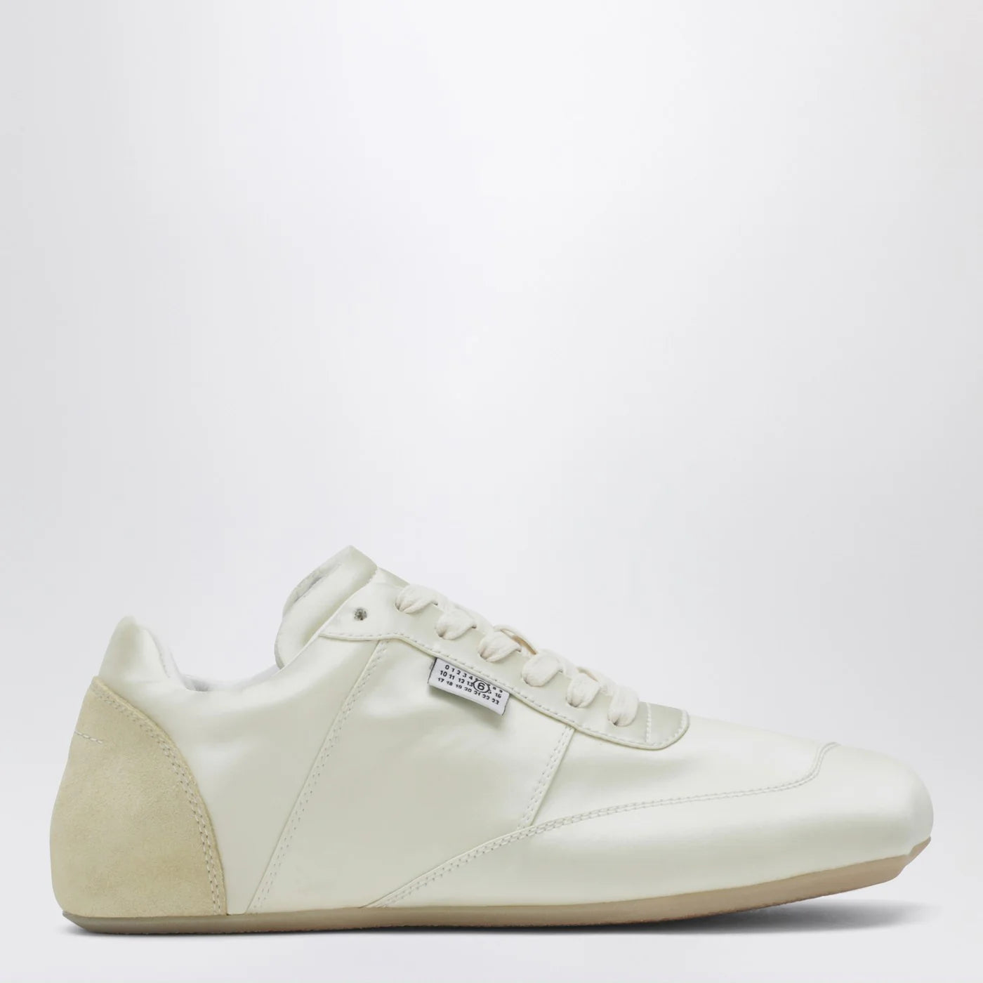 MM6 Maison Margiela Factory Sneakers in white satin