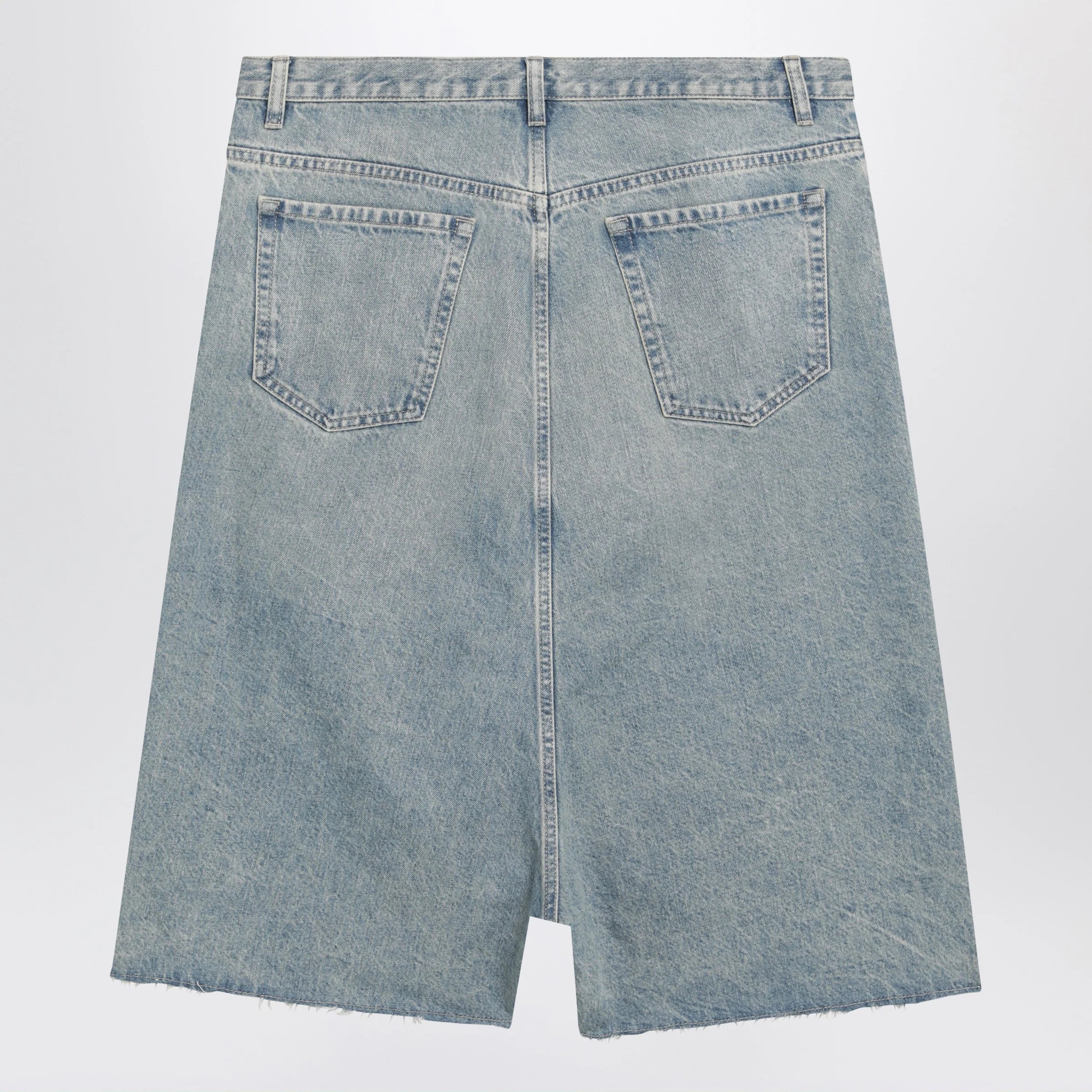 Maison Margiela Low-crotch denim bermuda shorts in ice blue