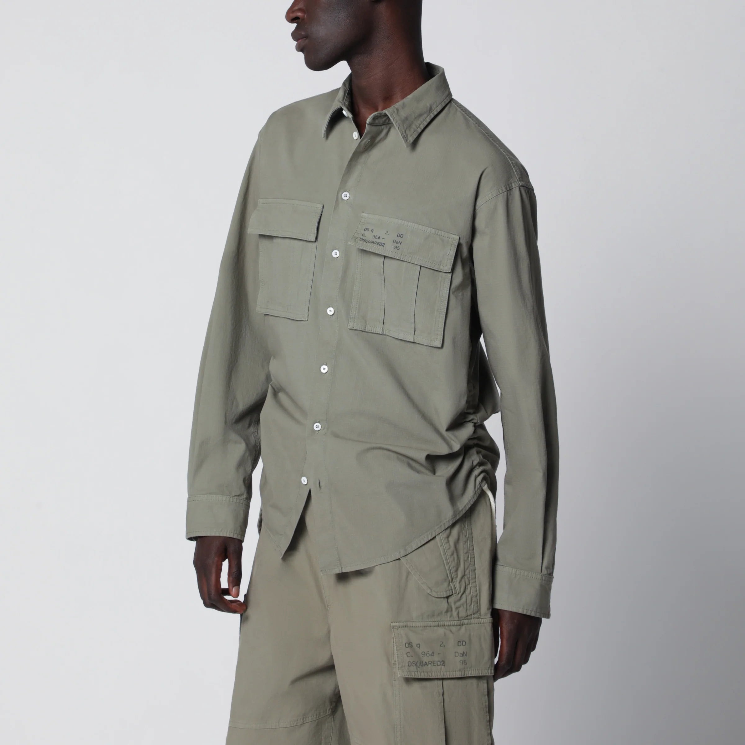 Dsquared2 Military green cotton shirt