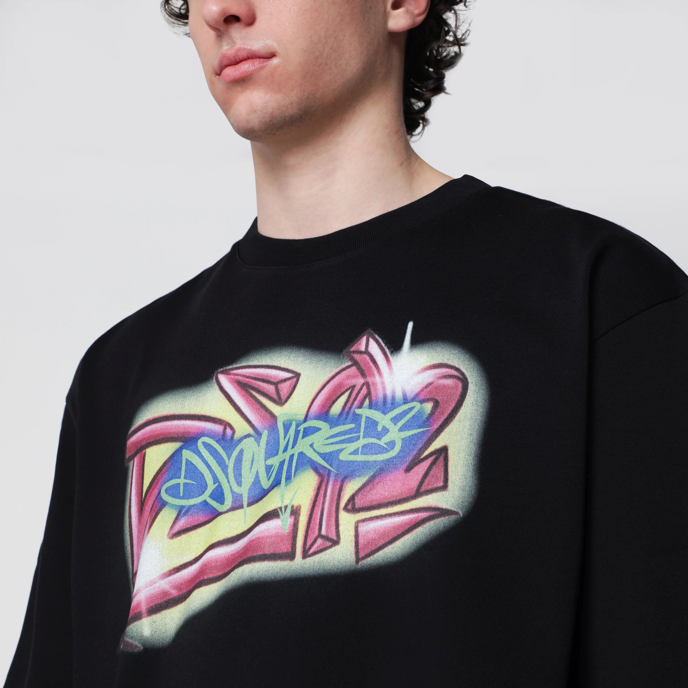 Dsquared2 Rebel Tags loose-fit cotton T-shirt in black