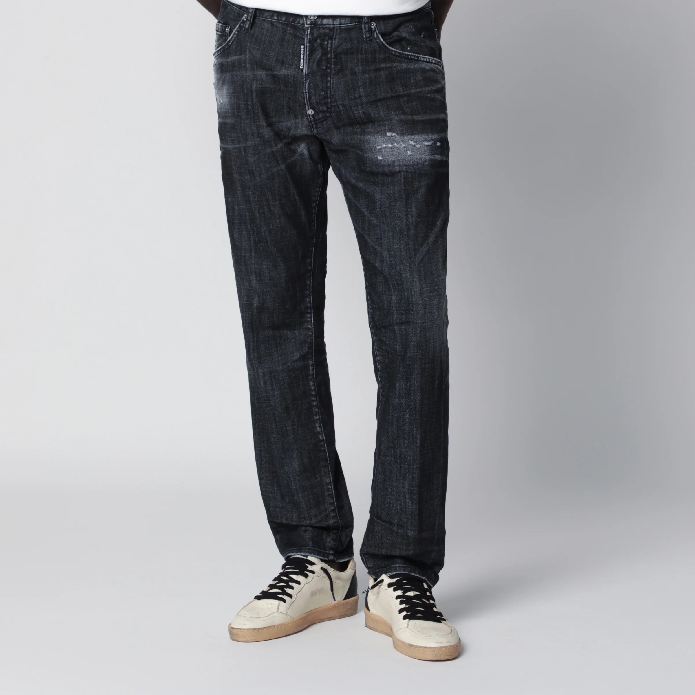 Dsquared2 Black washed-effect distressed jeans