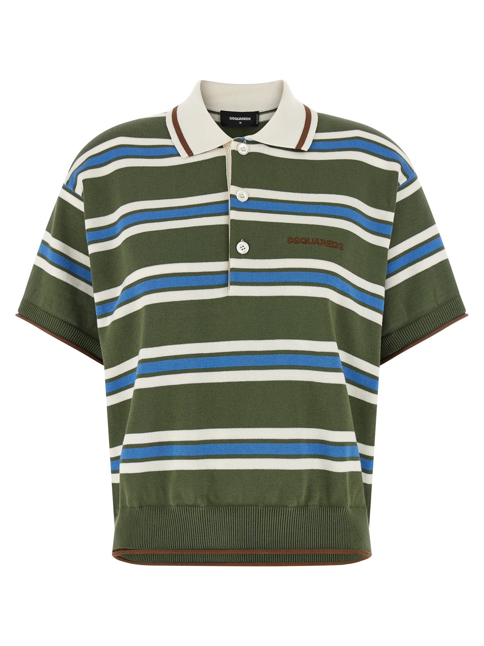 Dsquared2 Striped Knit Polo Shirt