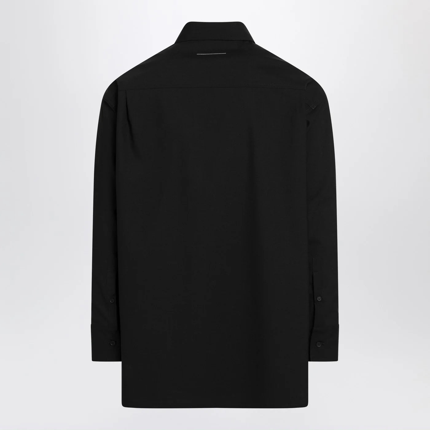 MM6 Maison Margiela Black wool-blend shirt with label details