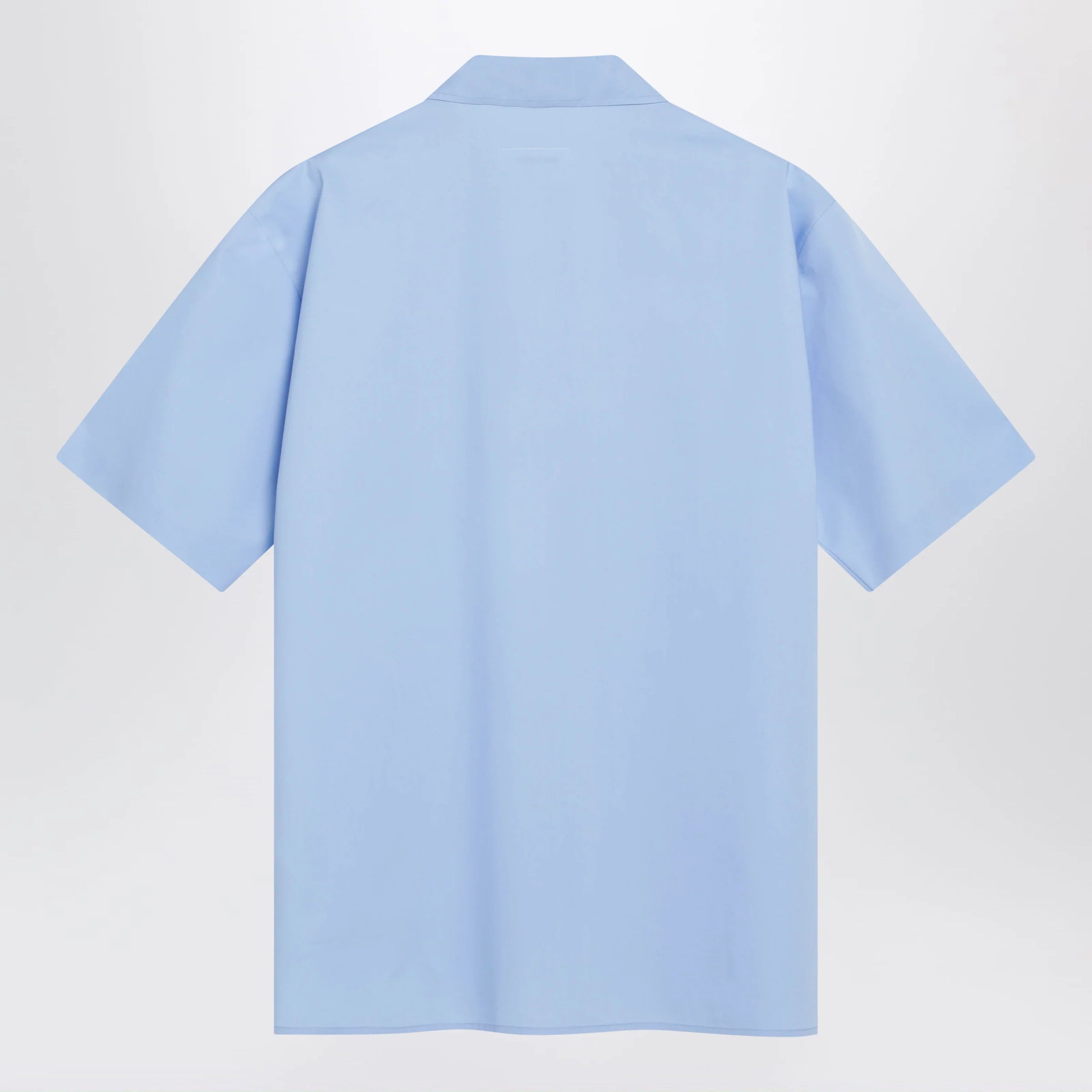 MM6 Maison Margiela Short-sleeve poplin shirt with reinforcements, light blue