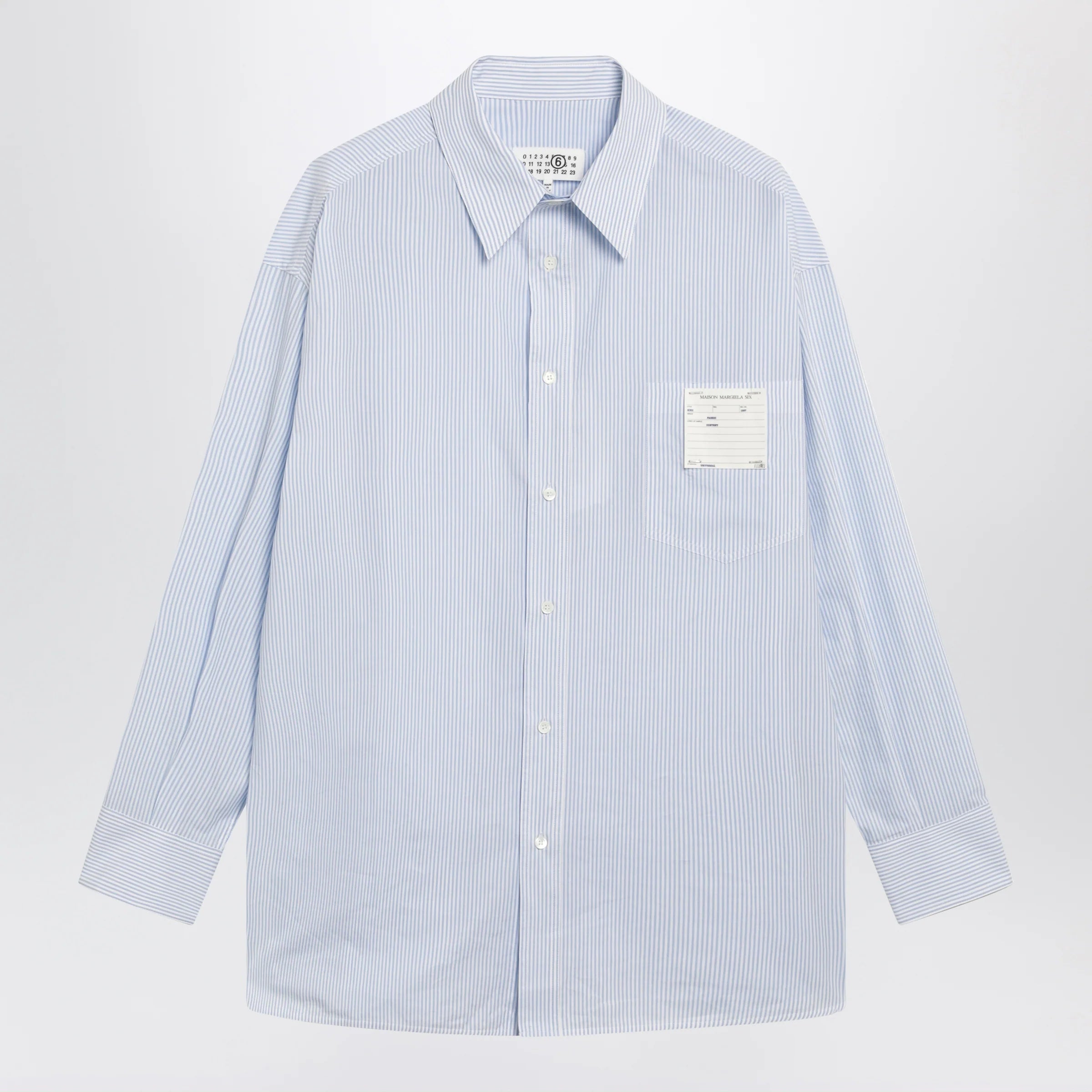 MM6 Maison Margiela White/light blue striped cotton shirt