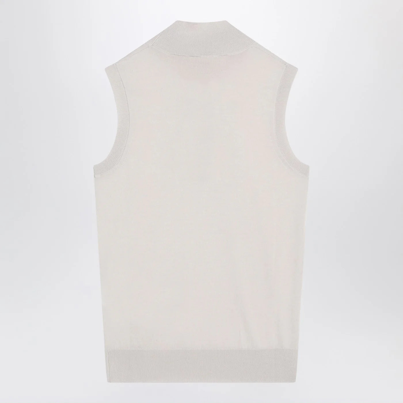 S Max Mara White turtleneck vest in wool
