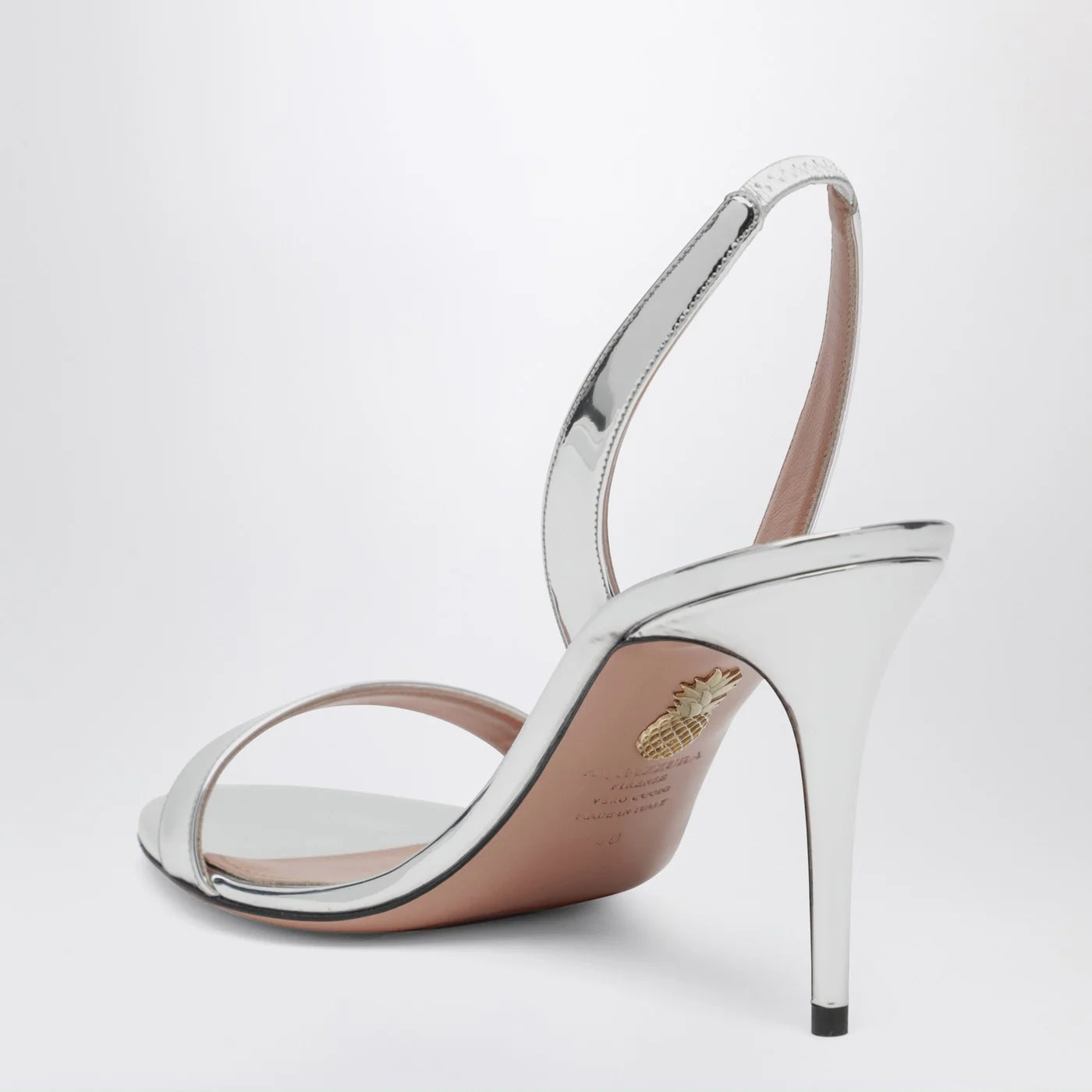 Aquazzura So Nude 85 Silver Sandals
