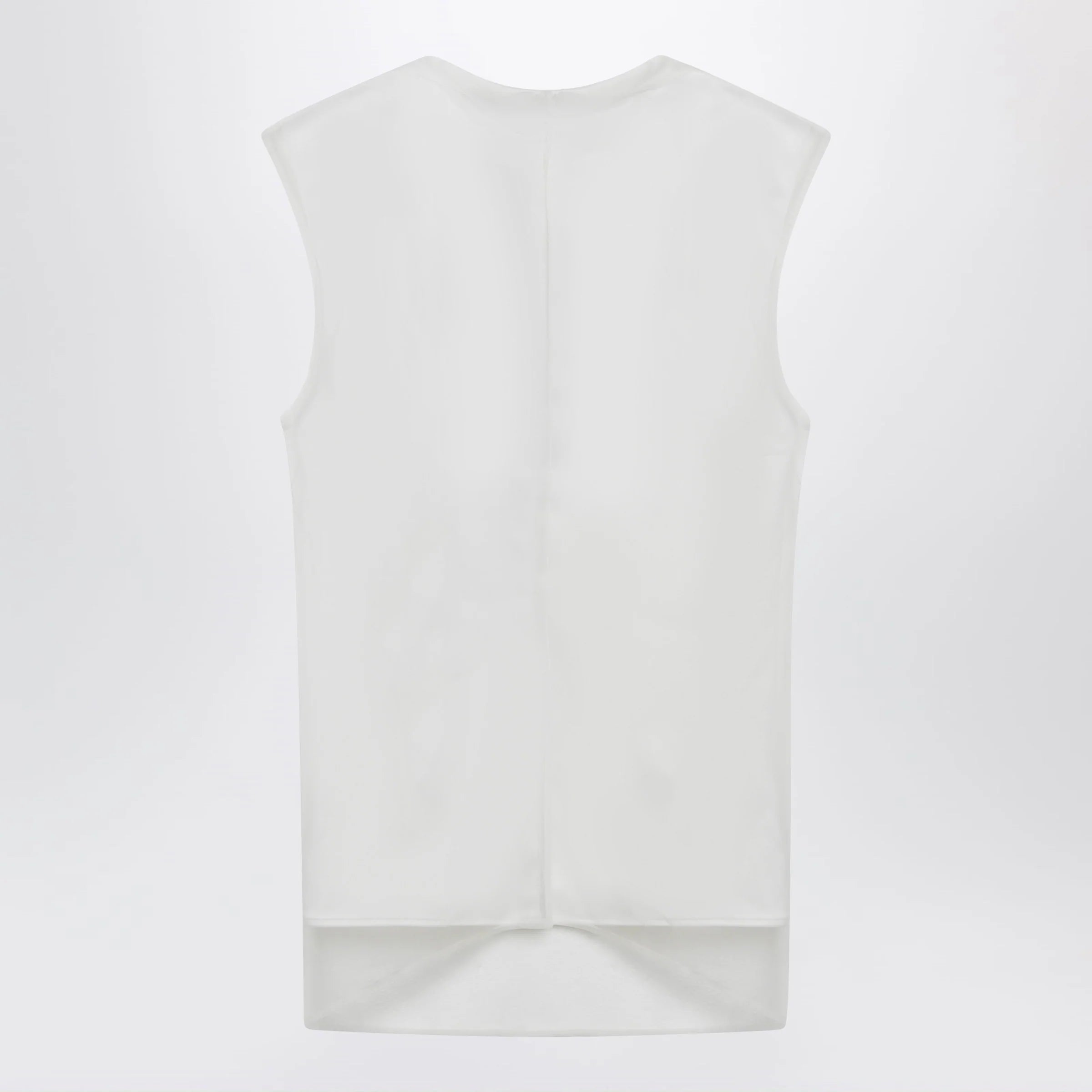 Sportmax White double-layer top in satin and tulle
