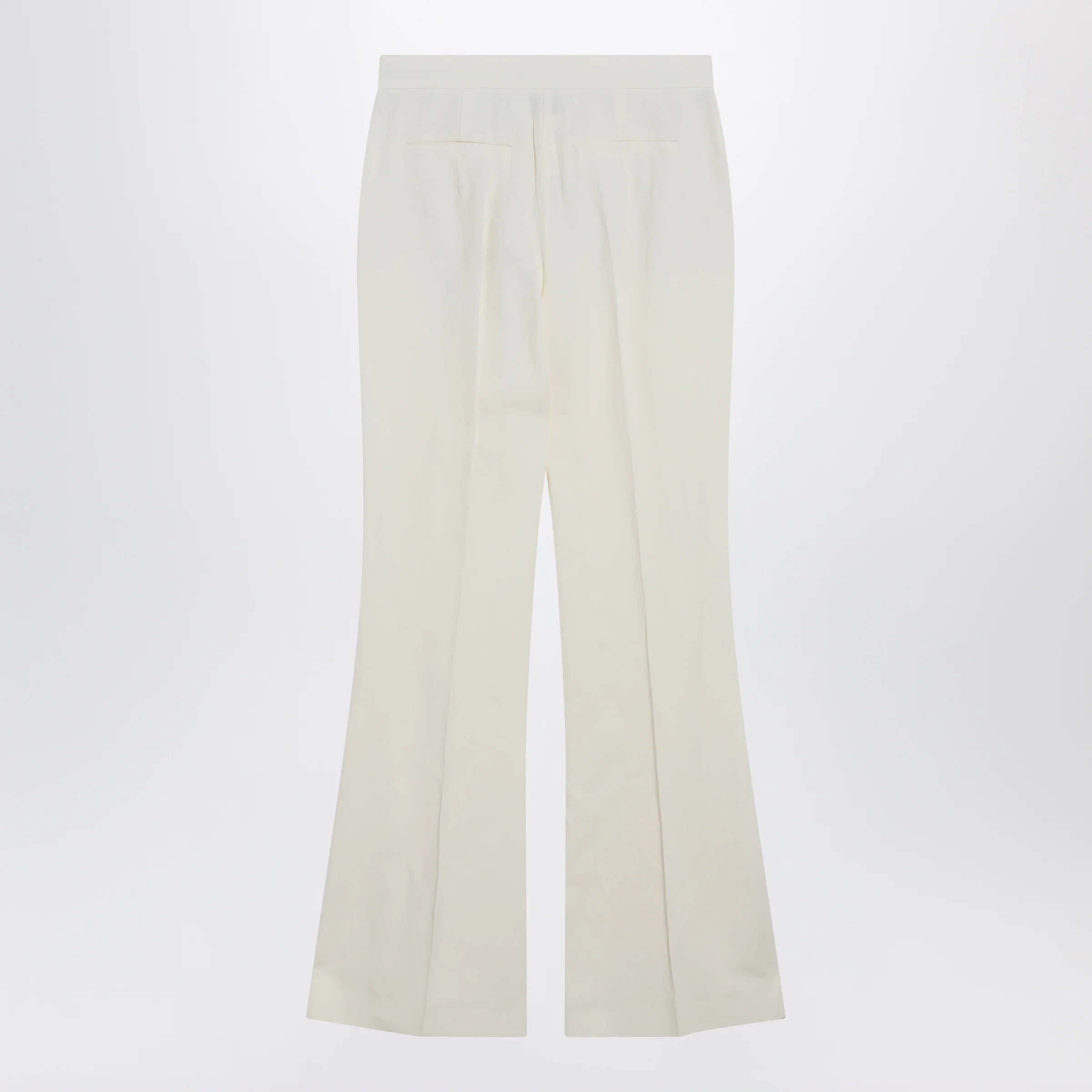 Sportmax Low-rise flare trousers in viscose and textile paper