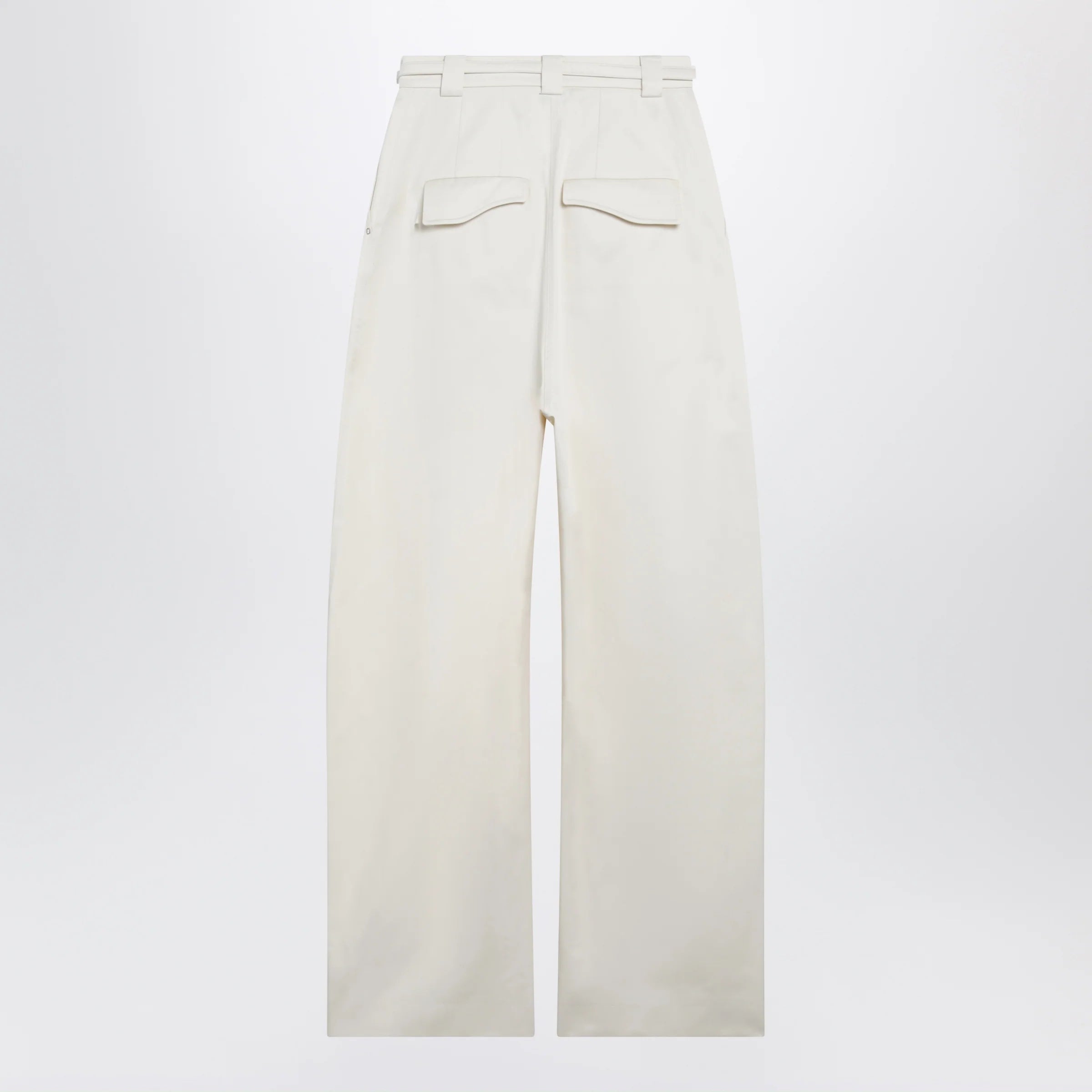 Sportmax Oversized trousers in vanilla cotton gabardine