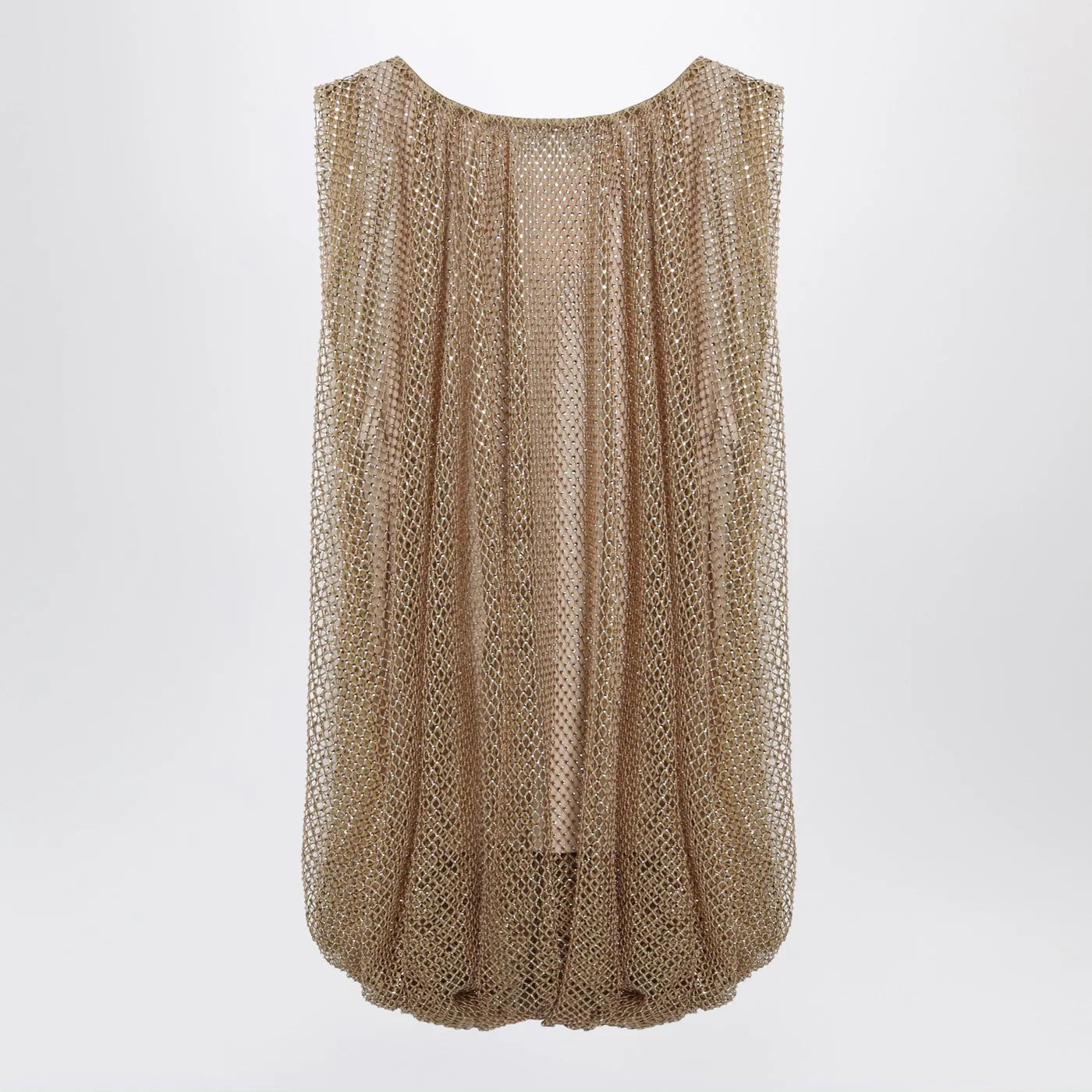 Sportmax Camel mesh top with crystals