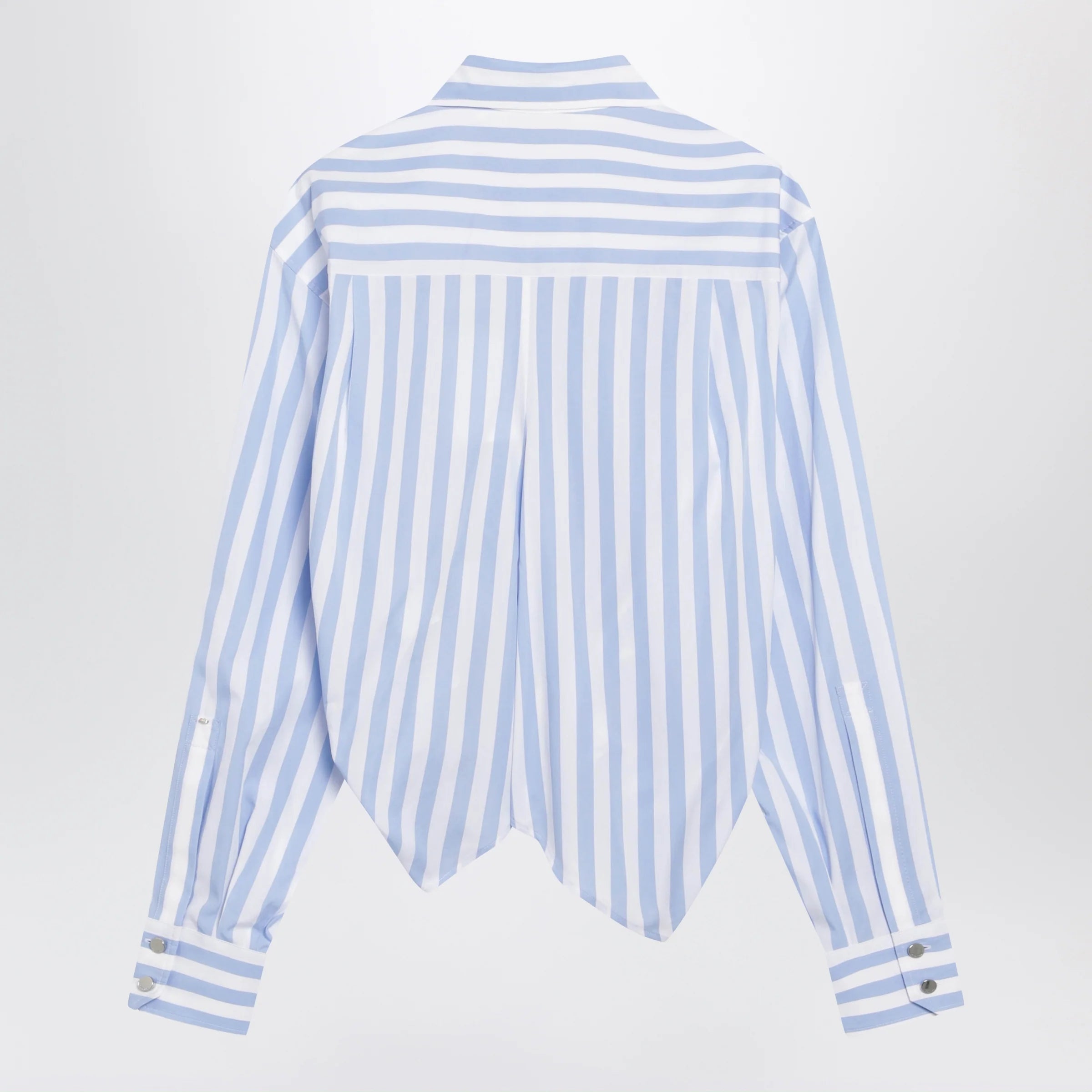 Sportmax Striped cotton poplin shirt in light blue