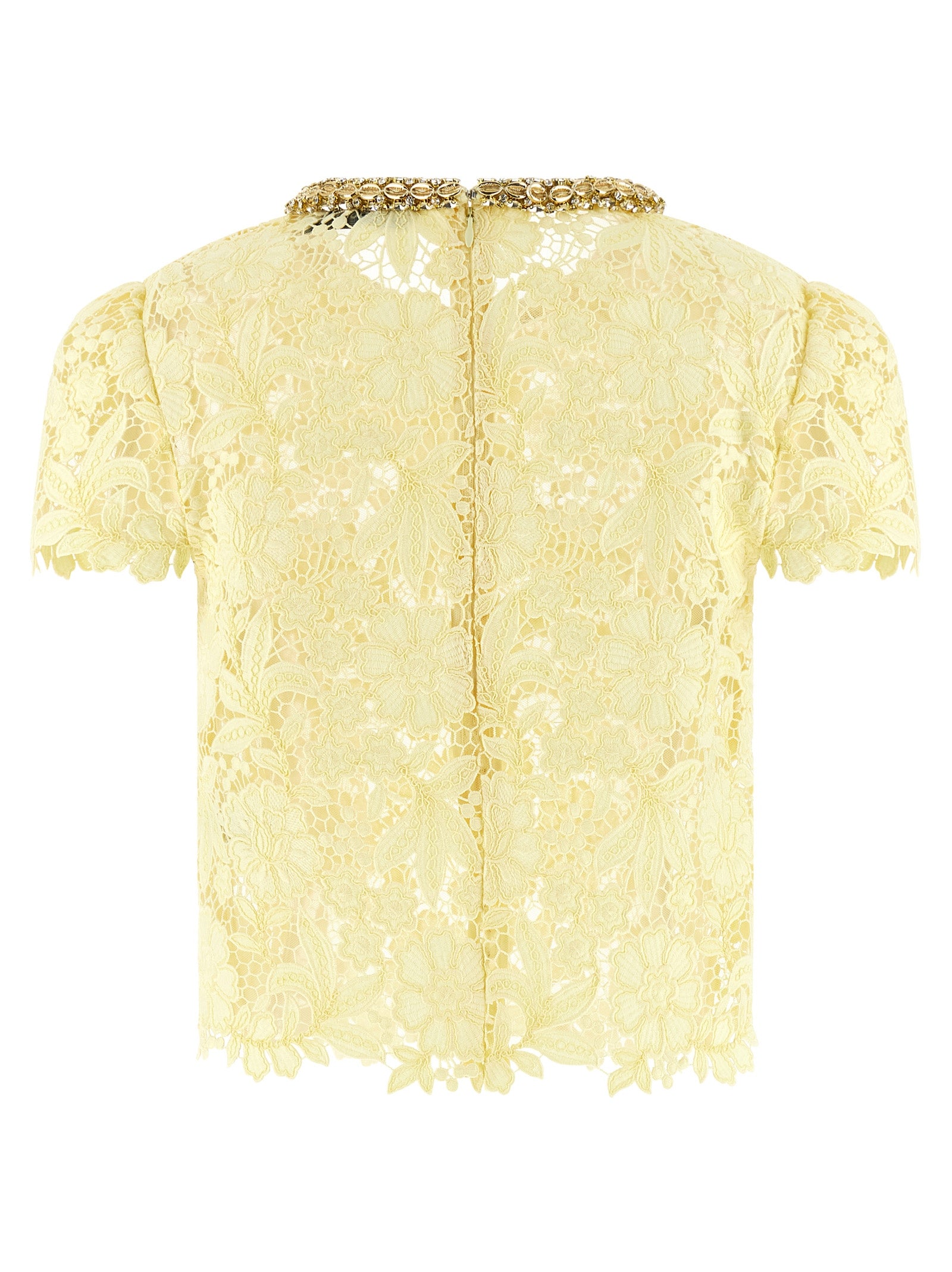 Self-Portrait Yellow Lace Top