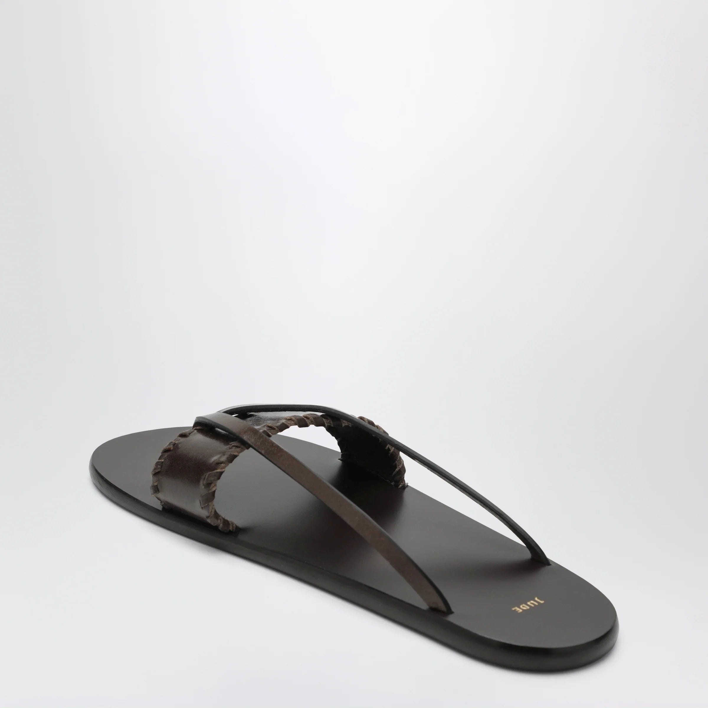 Jude Brown leather flip-flop sandals