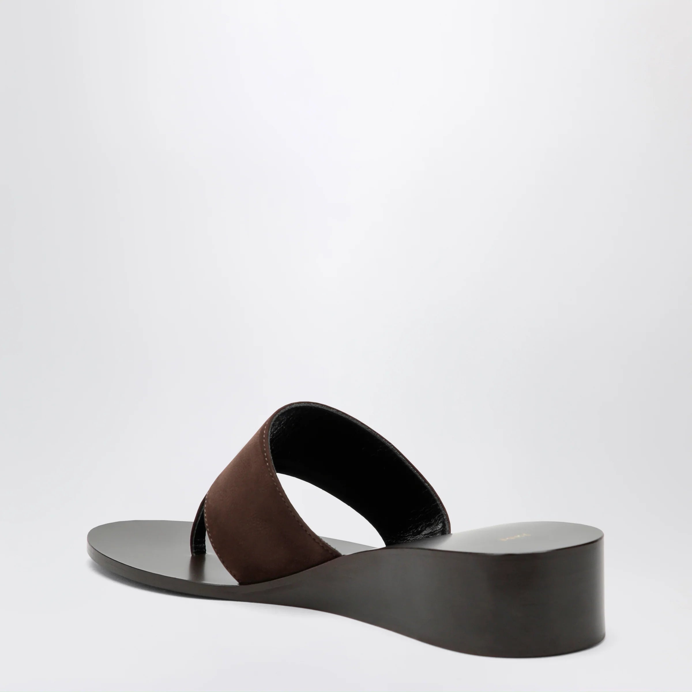 Jude Brown high-heel suede flip-flops