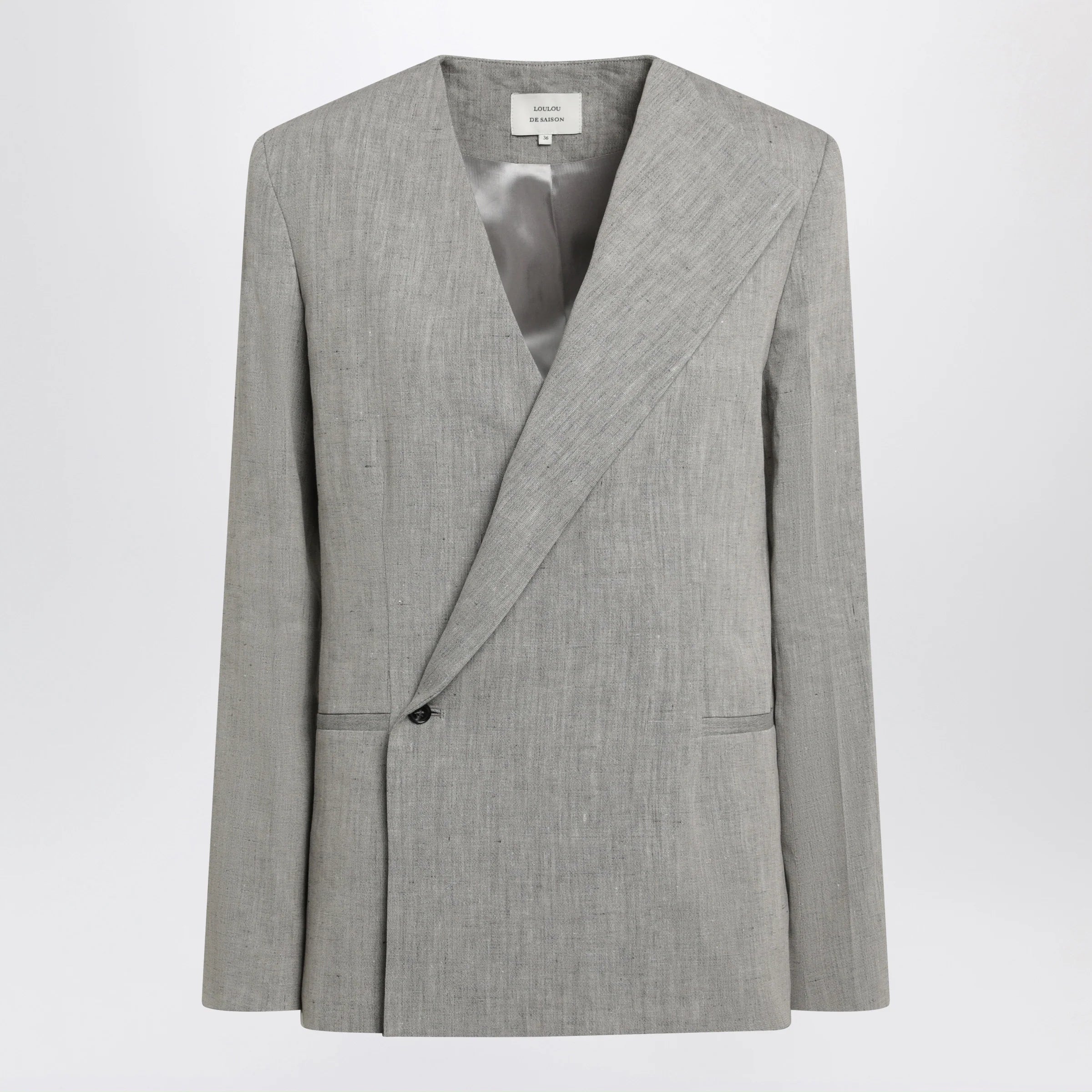 LouLou De Saison Suna tailored jacket with an asymmetric opening and lapel