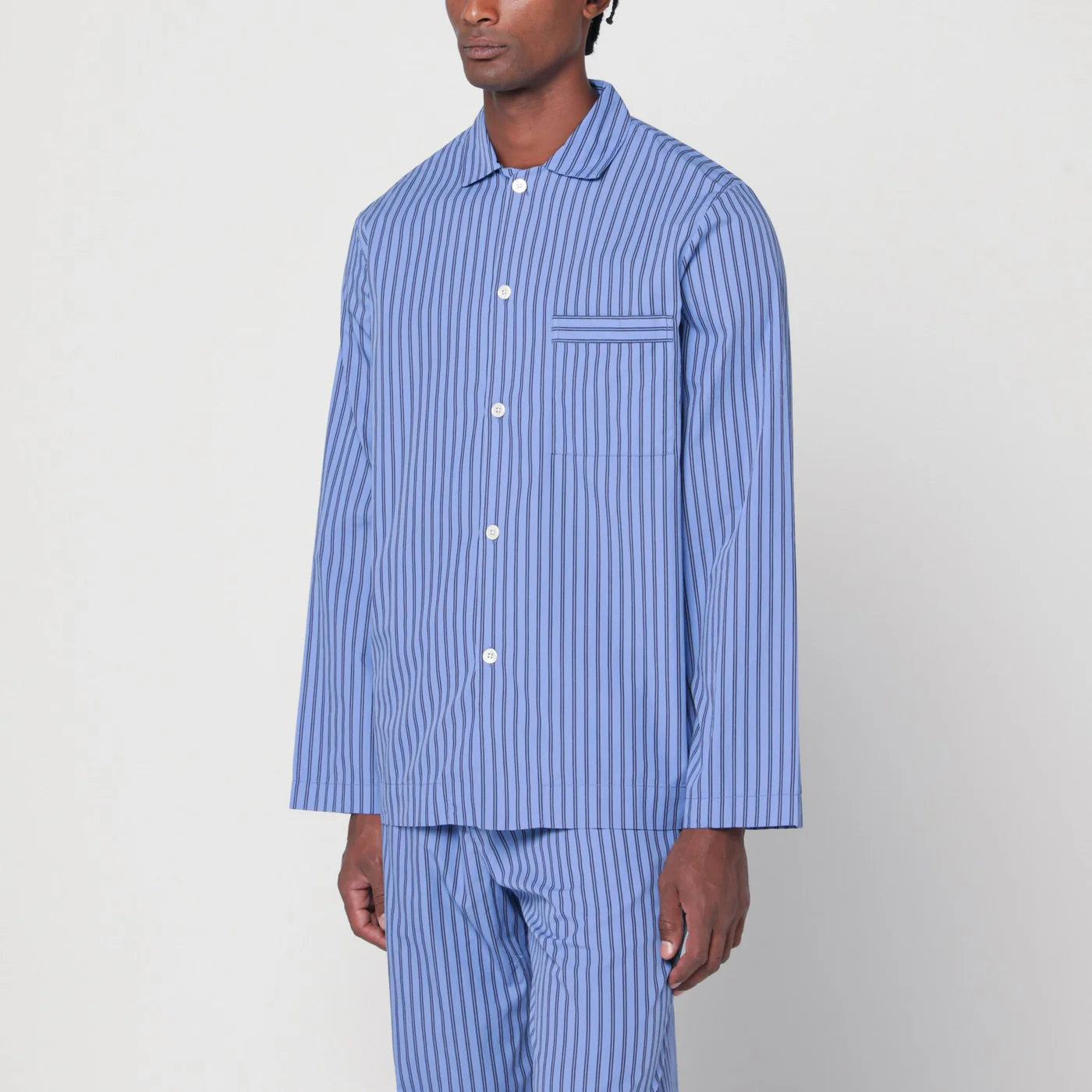 Tekla Striped blue pyjama shirt