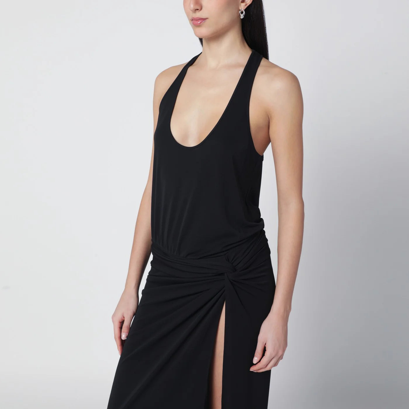 THE ANDAMANE Black Juno dress with ruching