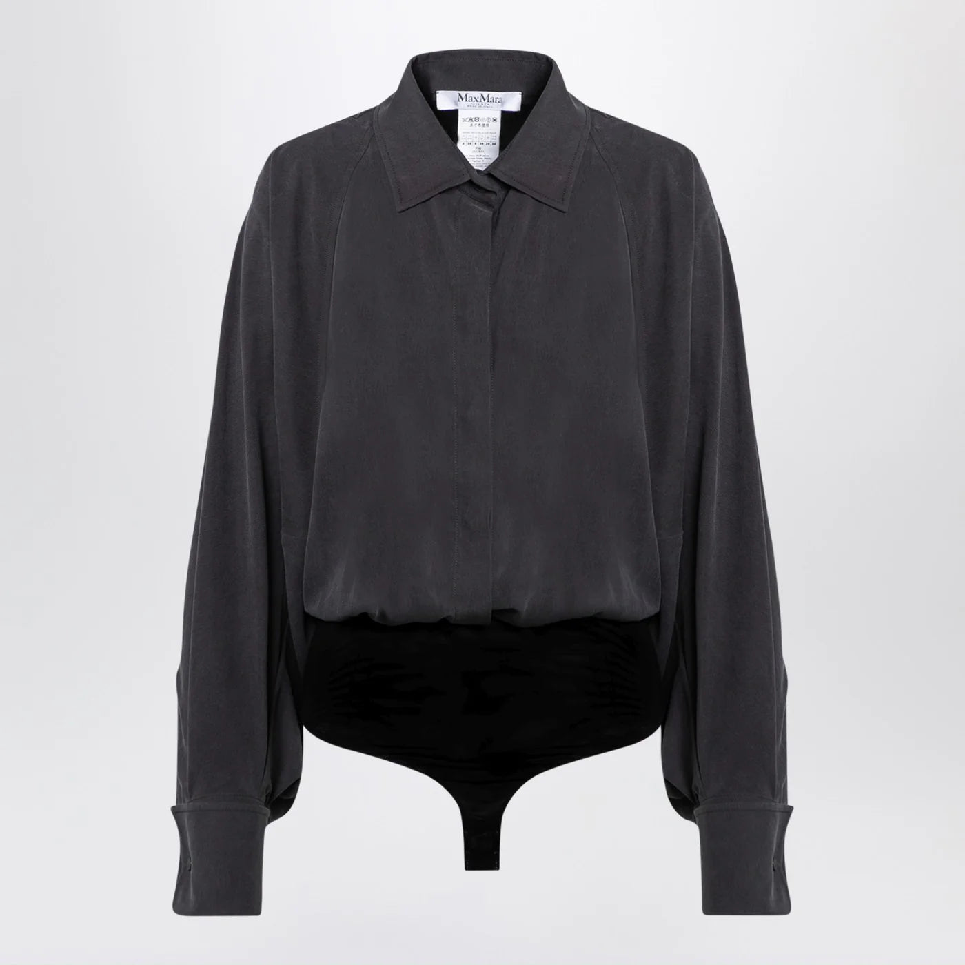 Max Mara Anthracite grey silk body shirt