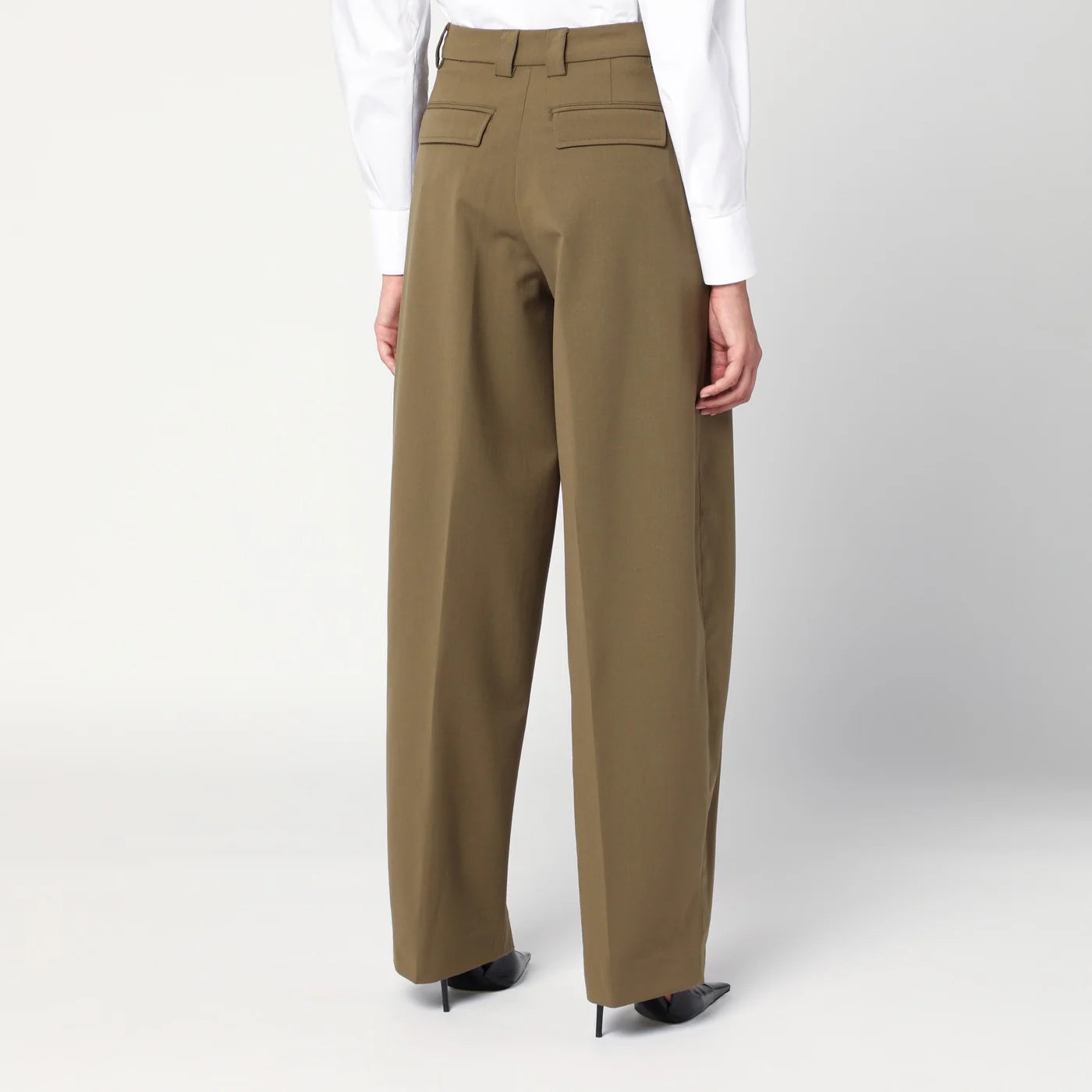 TheLatest Taupe wool blend trousers