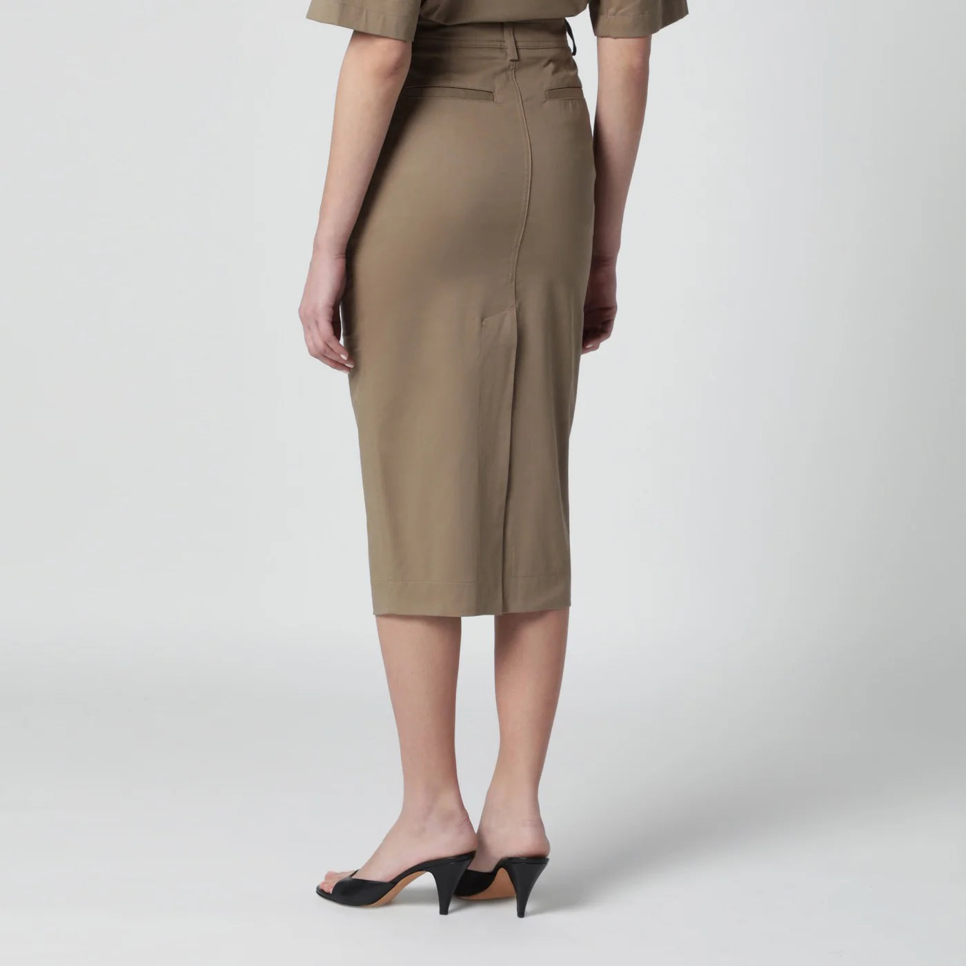 TheLatest Cognac cotton pencil skirt