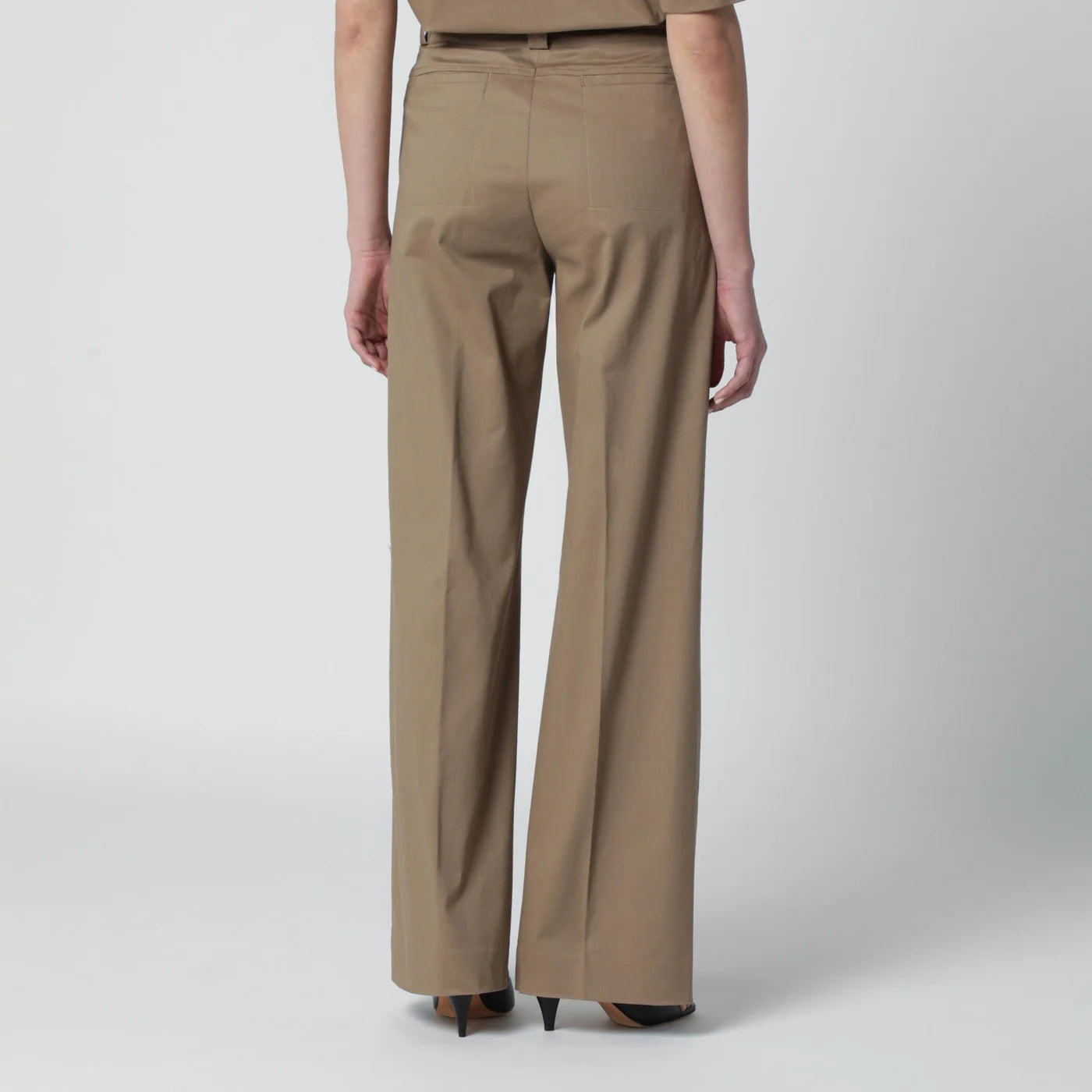 TheLatest Cognac cotton palazzo trousers