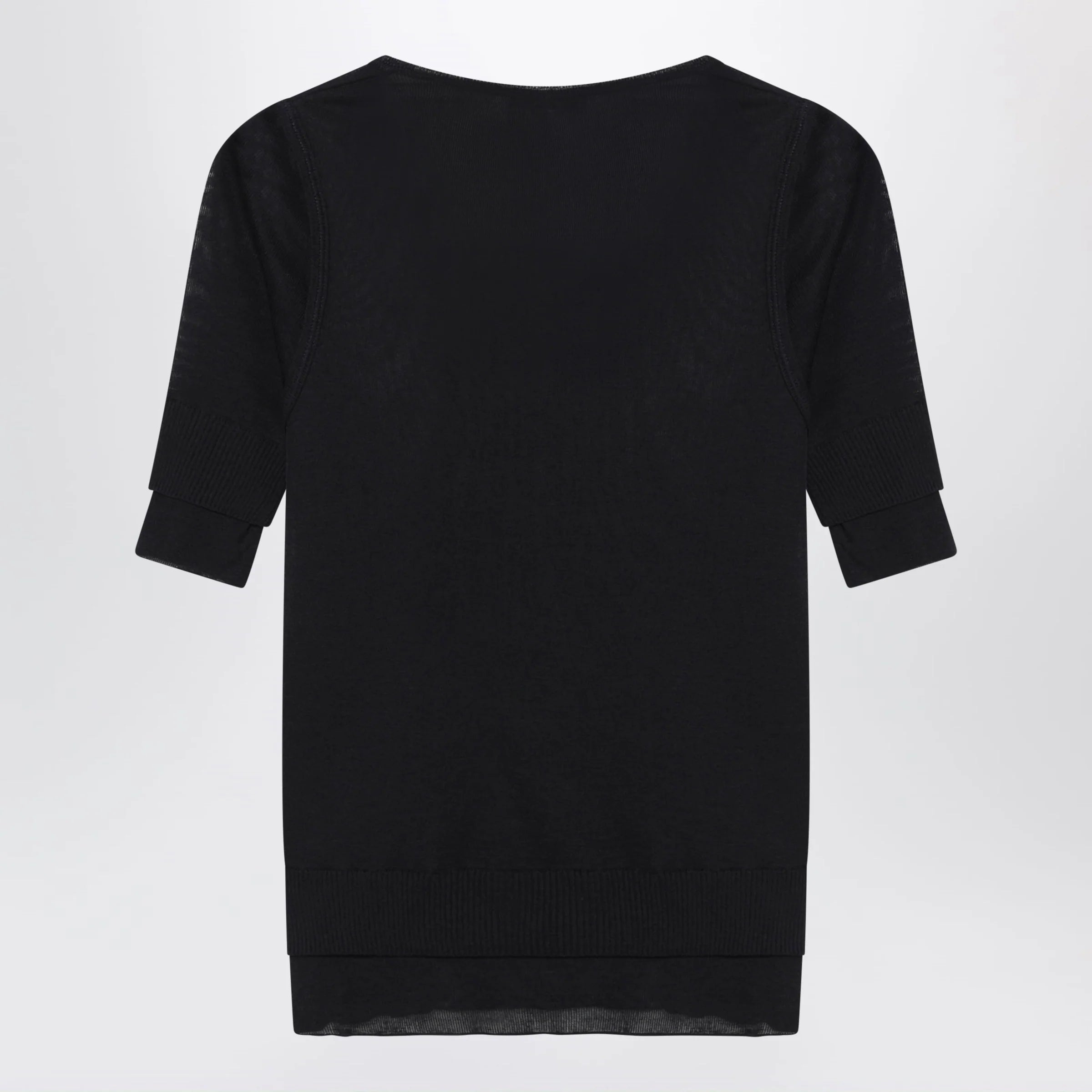 LEMAIRE Midnight blue trompe-l'oeil top in viscose and silk