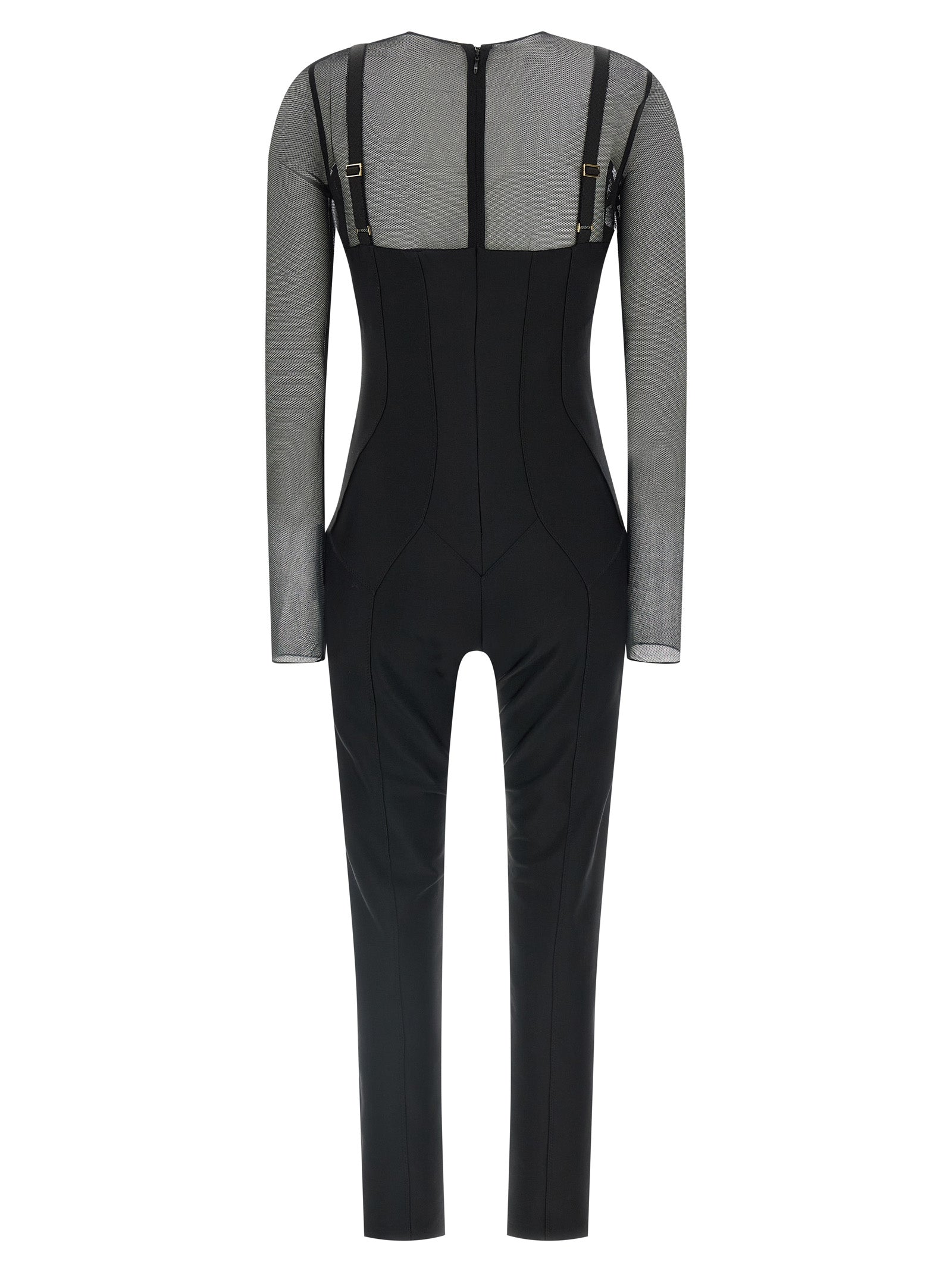 Elisabetta Franchi Jersey And Tulle Jumpsuit
