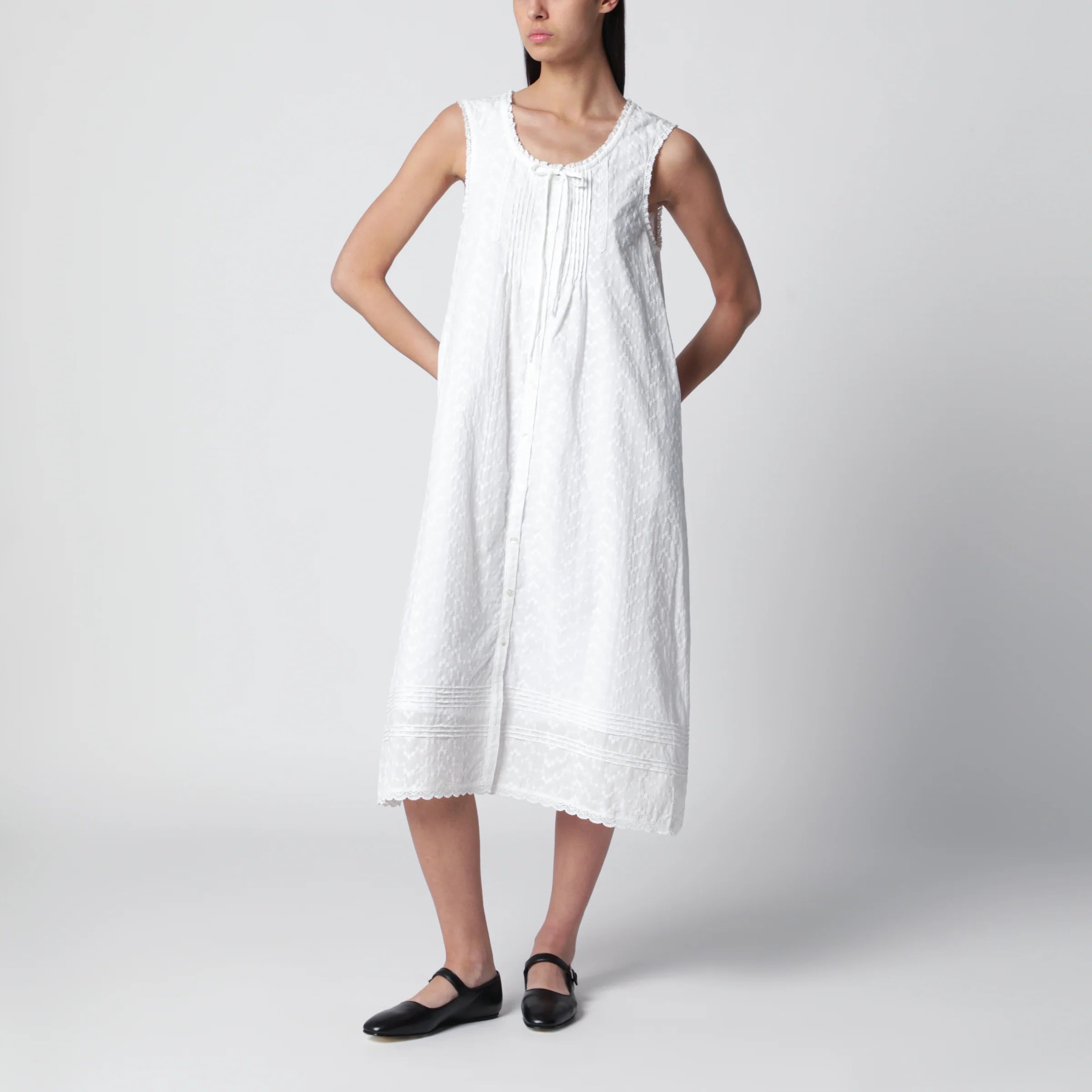Dunst White embroidered babydoll dress