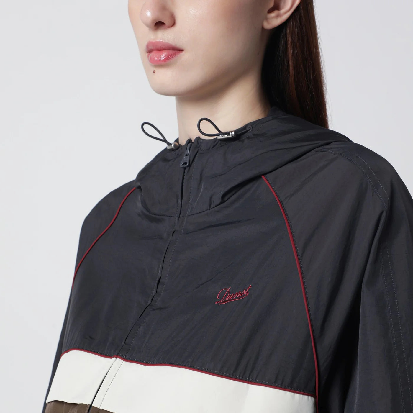 Dunst Grey/beige/brown zip-up windbreaker