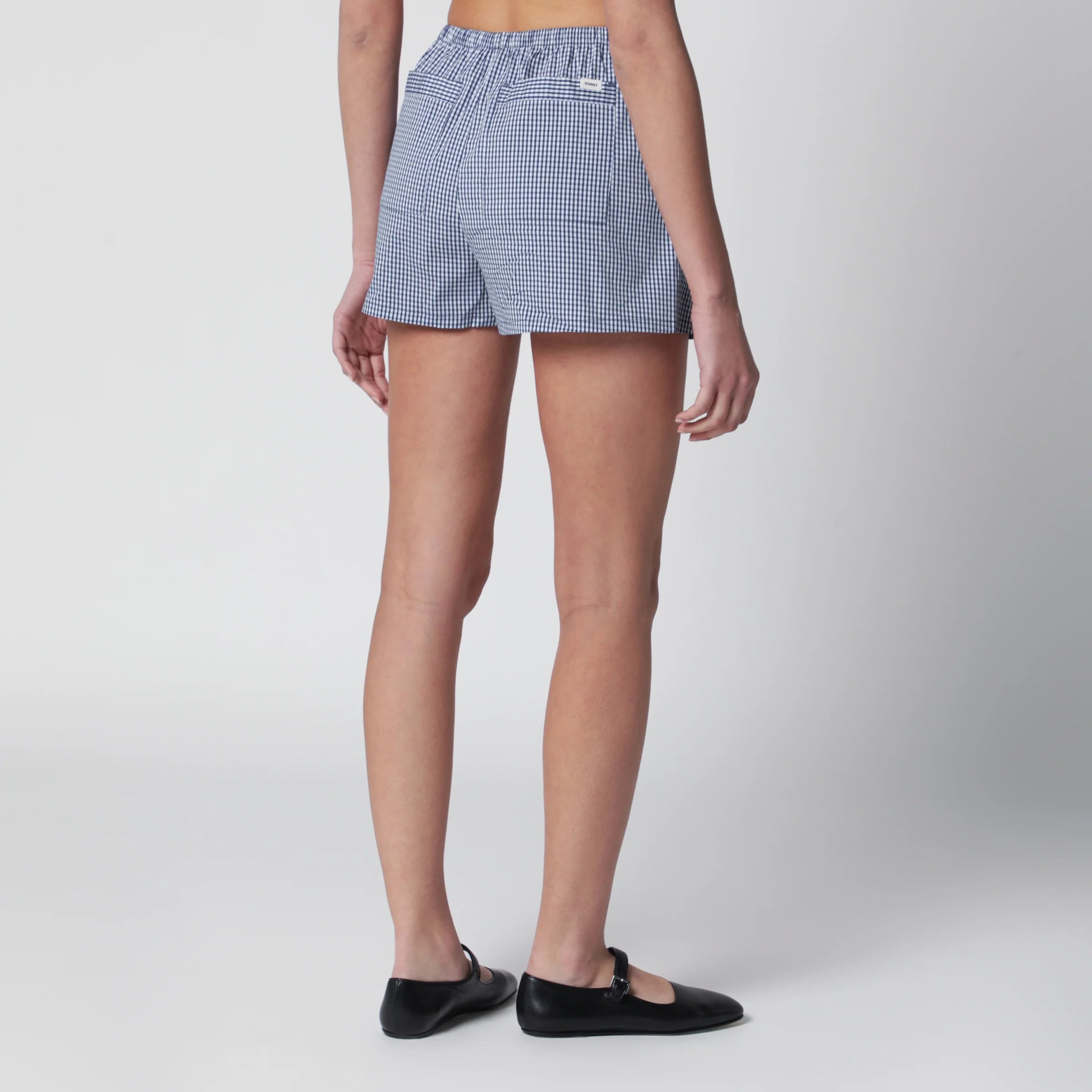 Dunst Navy blue gingham pajama mini shorts