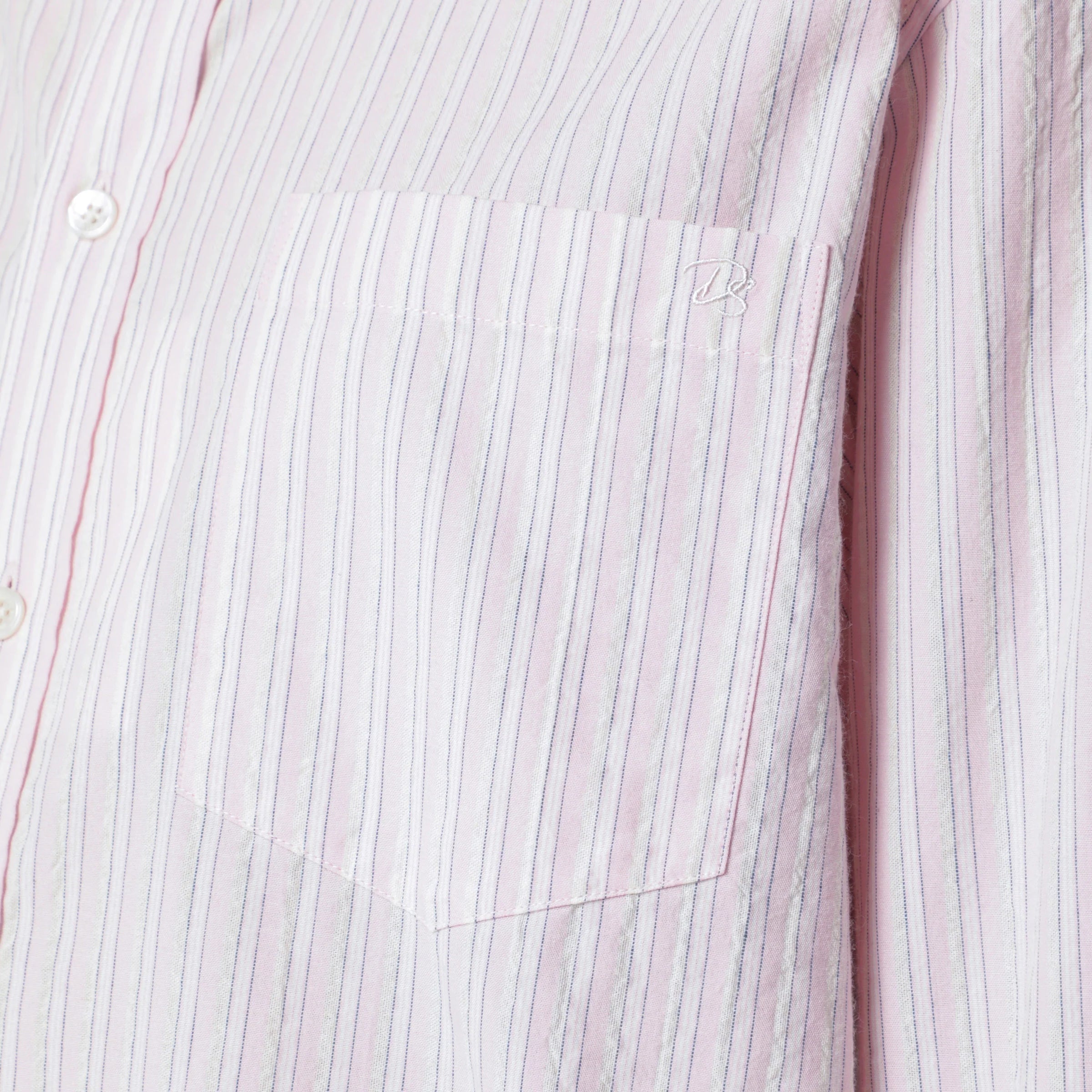 Dunst Pink striped cotton-blend shirt