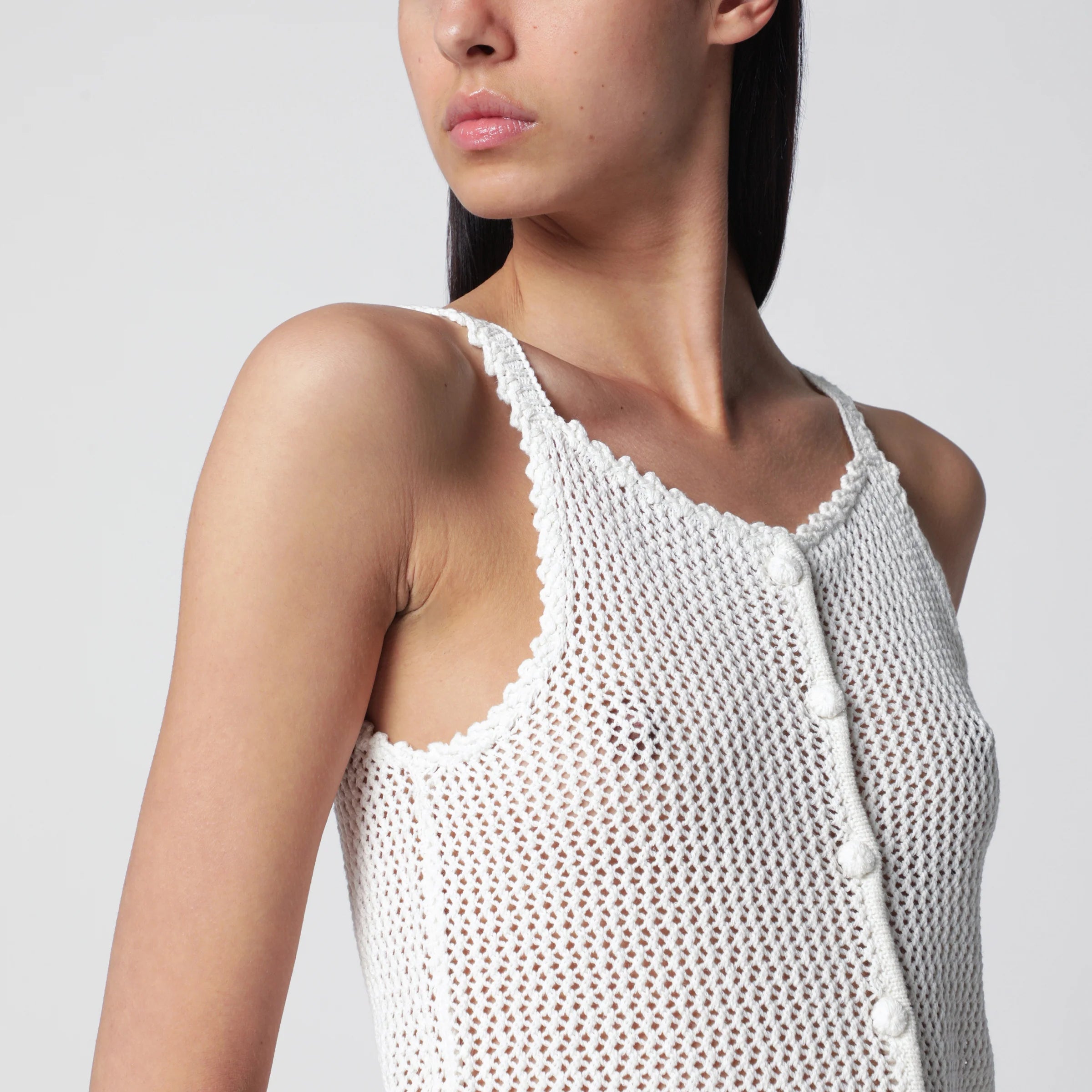Dunst Ivory linen and cotton tank top